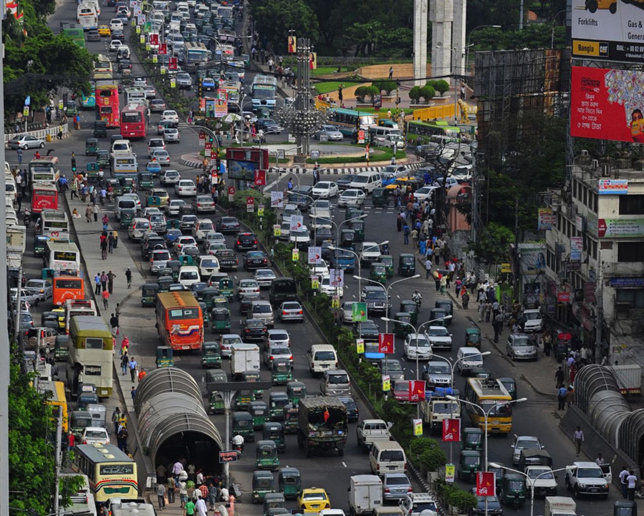 Dhaka is known for its chaotic traffic, Dhaka, July 22, 2010