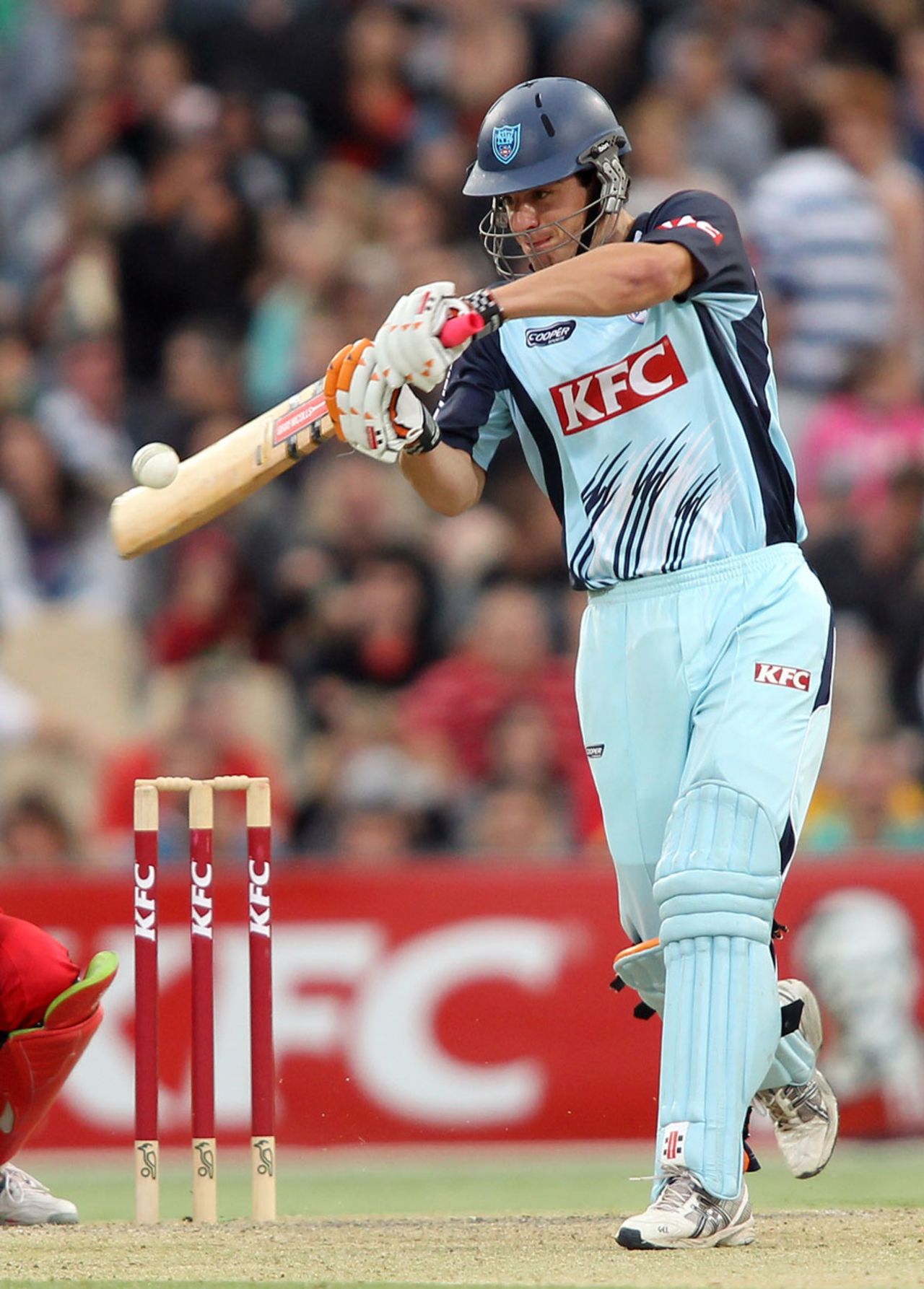 Moises Henriques punches one through the off side, South Australia v New South Wales, KFC Twenty20 Big Bash final, Adelaide, February 5, 2011