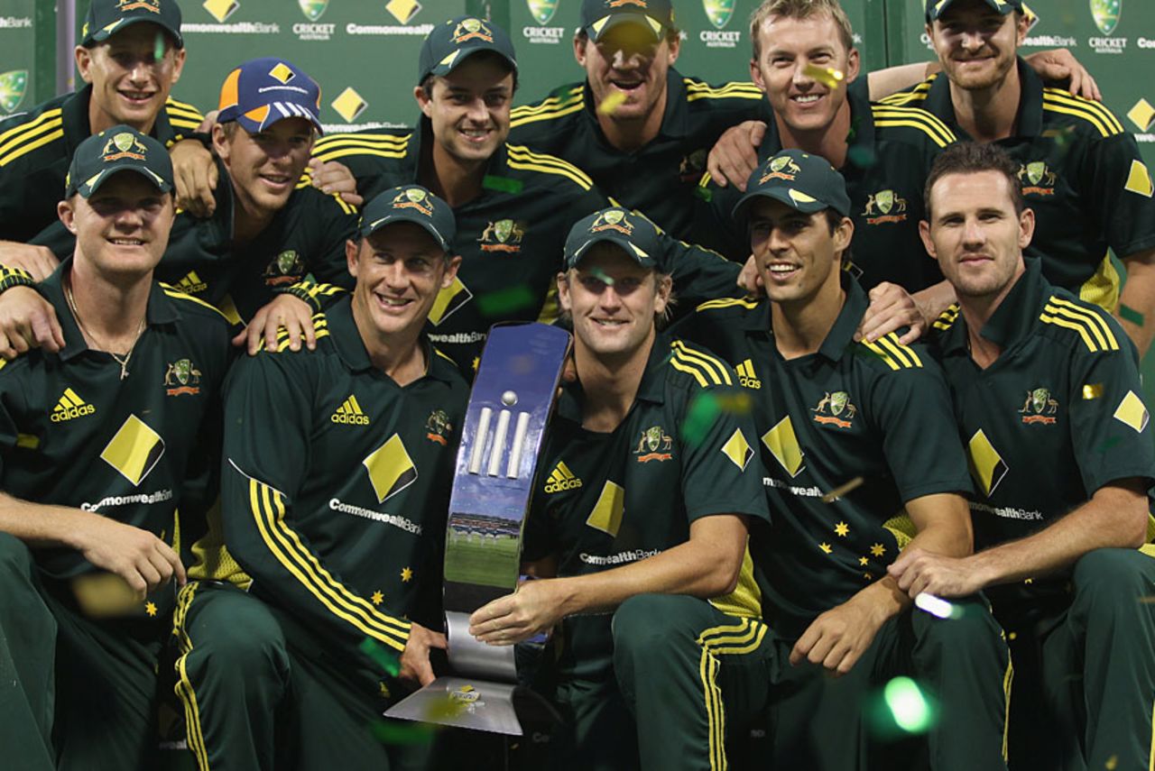 Australia won the match by 57 runs to finish resounding 6-1 series winners, Australia v England, 7th ODI, Perth, February 6 2011