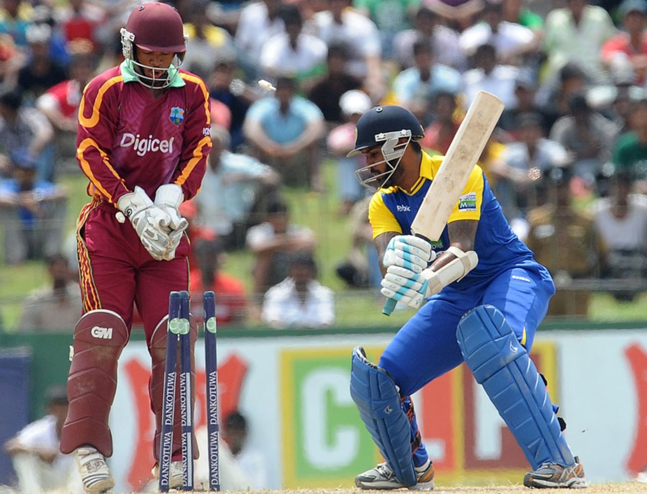 Chamara Kapugedera is bowled by Sulieman Benn for 17, Sri Lanka v West Indies, 3rd ODI, SSC, February 6, 2011