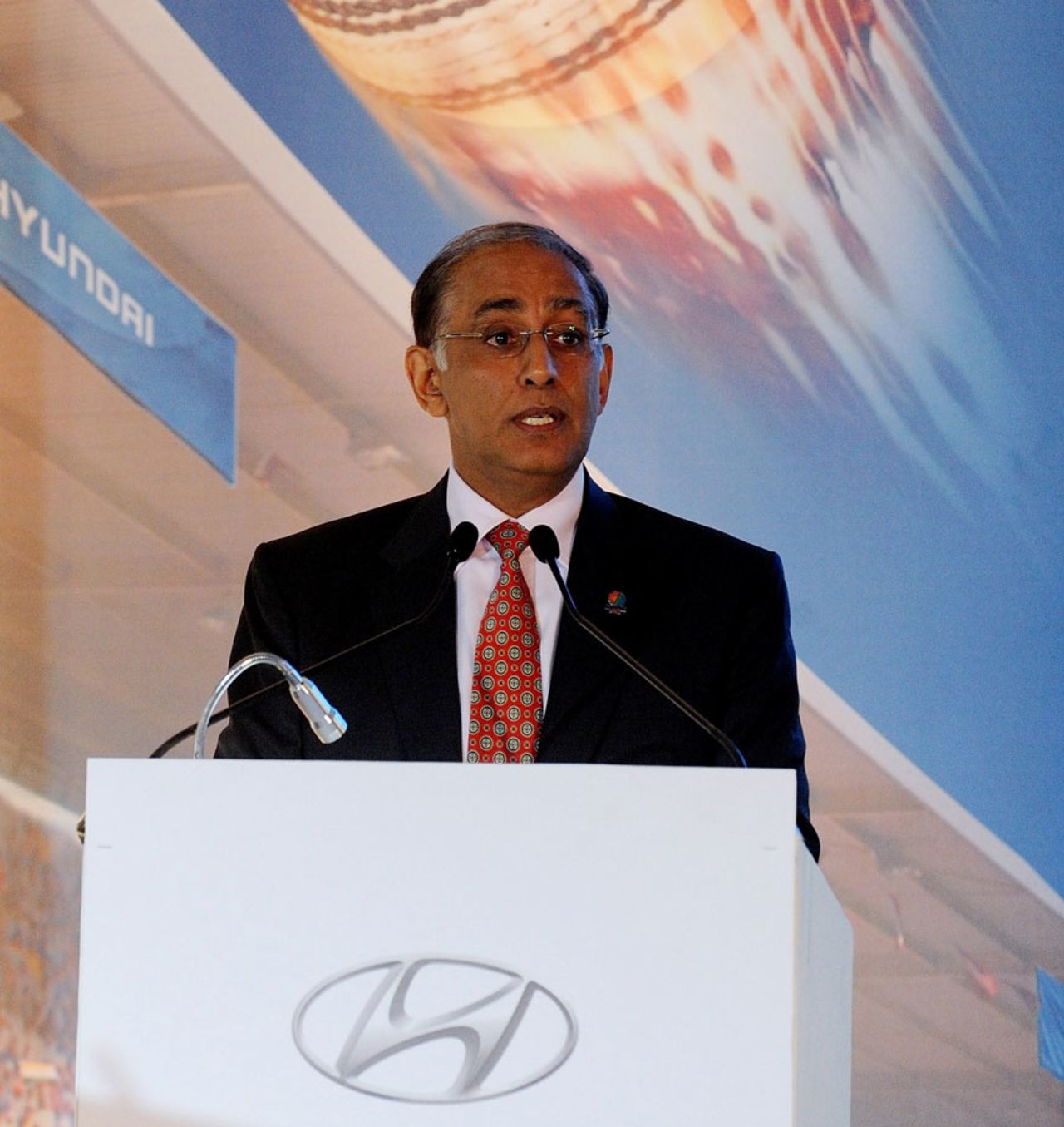 ICC chief Haroon Lorgat at an event, before the World Cup
