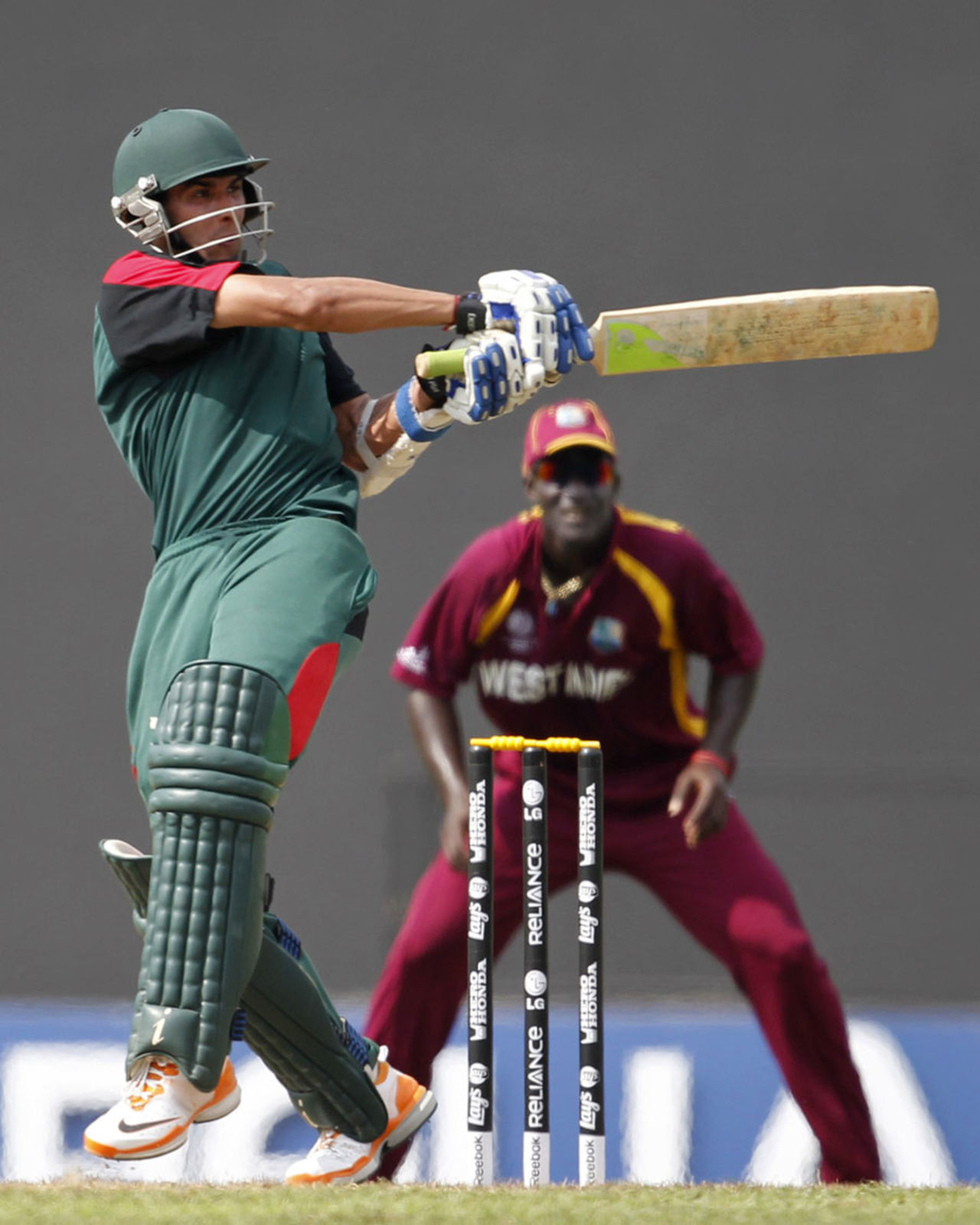 Kenya opener Seren Waters hits to midwicket, Kenya v West Indies World Cup warm-up match, R Premadasa Stadium, Colombo, February 12, 2011