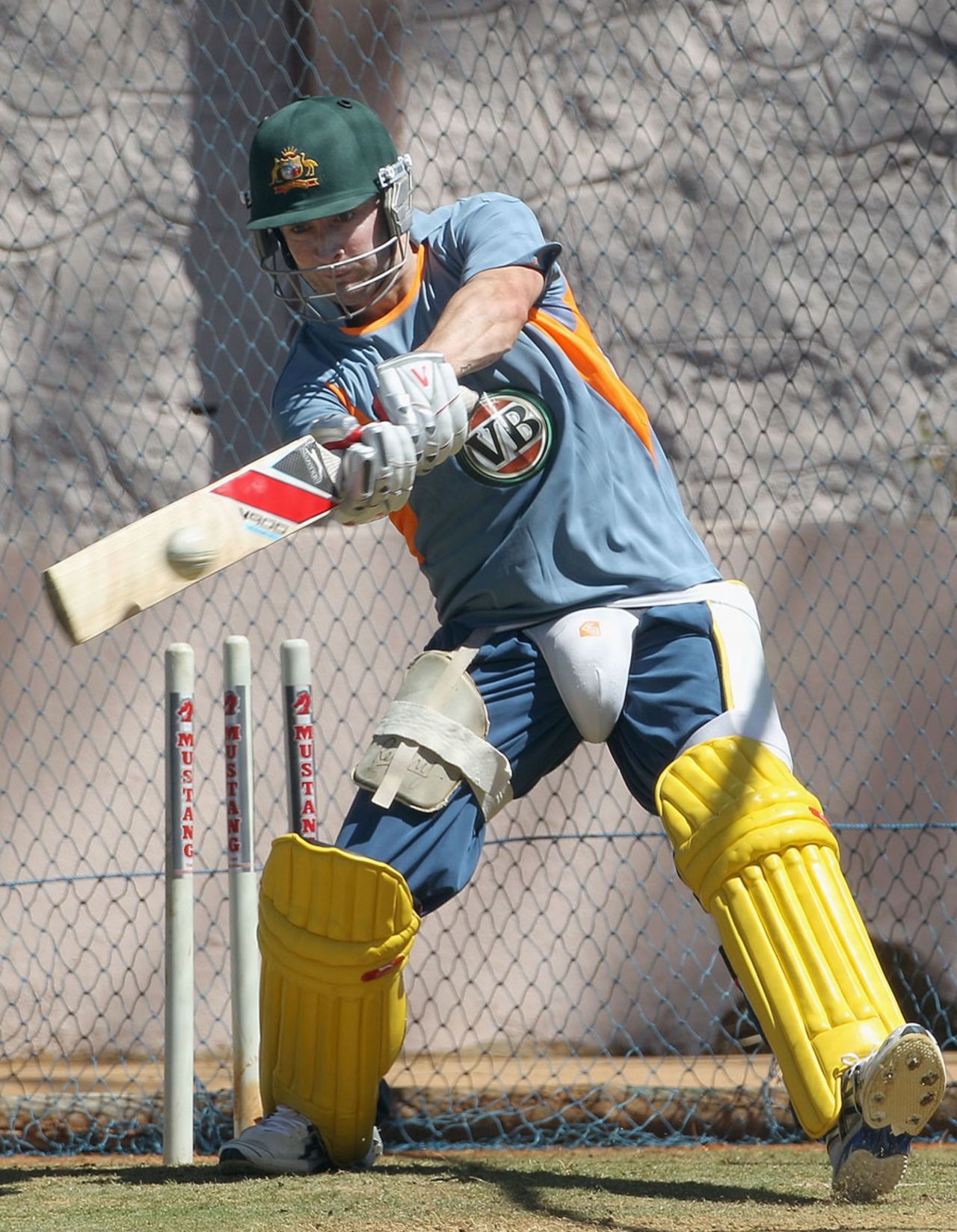 Michael Clarke cuts in the nets, Bangalore, February 14, 2011