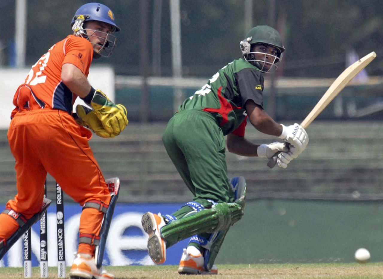 Rakep Patel flicks the ball during his innings of 64, Kenya v Netherlands World Cup warm-up match, Sinhalese Sports Club, Colombo, February 15, 2011
