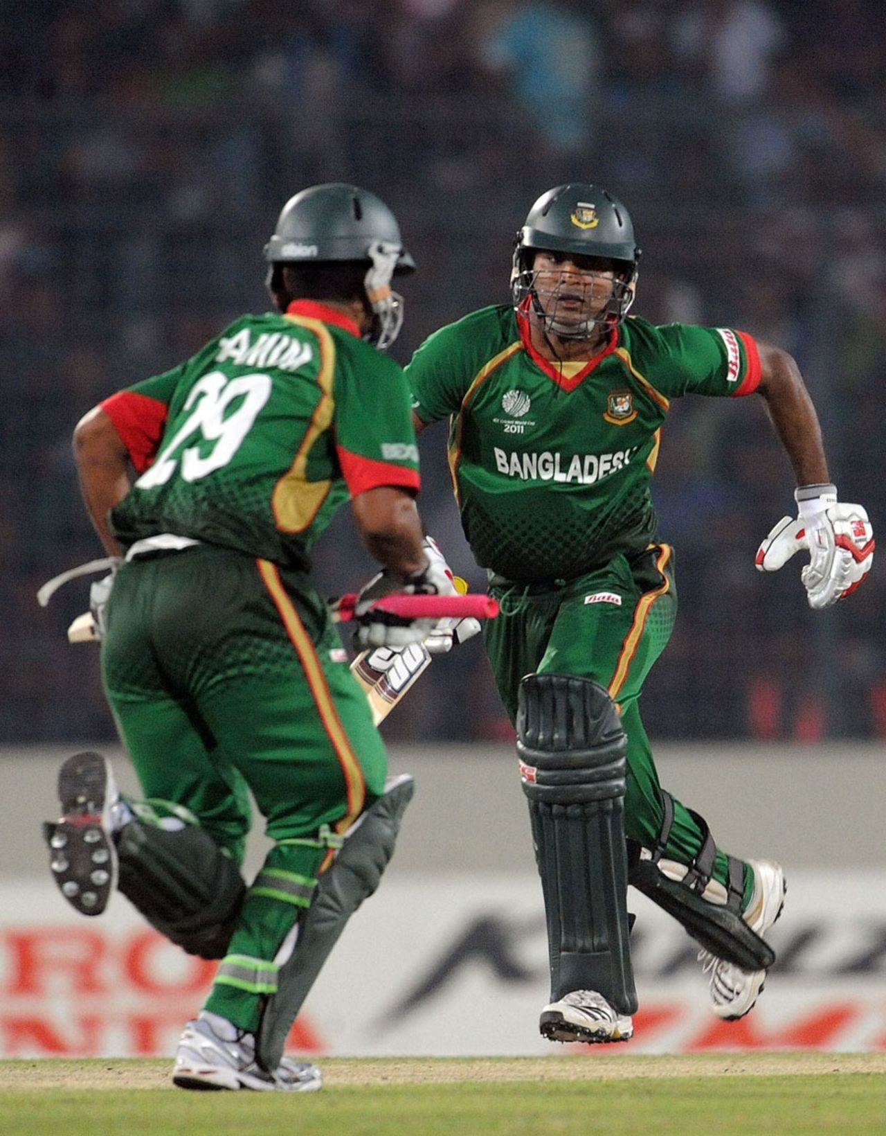Tamim Iqbal and Junaid Siddique put together a steady partnership for the second wicket, Bangladesh v India, Group B, World Cup 2011, Mirpur, February 19, 2011