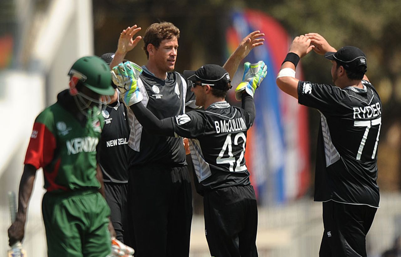 Jacob Oram picked up three wickets in two overs, Kenya v New Zealand, Group A, World Cup 2011, Chennai, February 20, 2011
