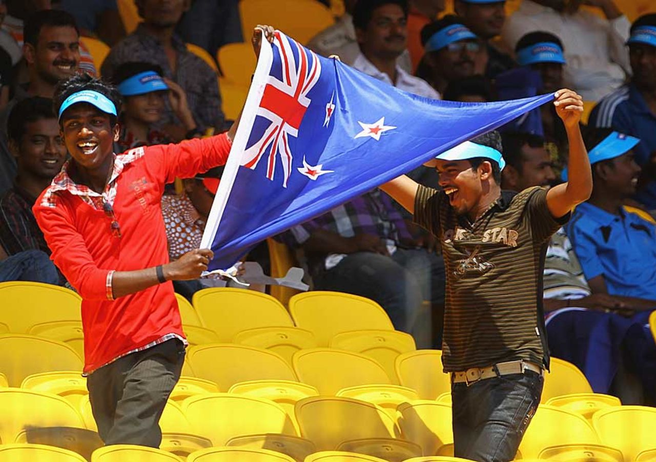Some support for New Zealand in the Chennai crowd, Kenya v New Zealand, Group A, World Cup 2011, Chennai, February 20, 2011