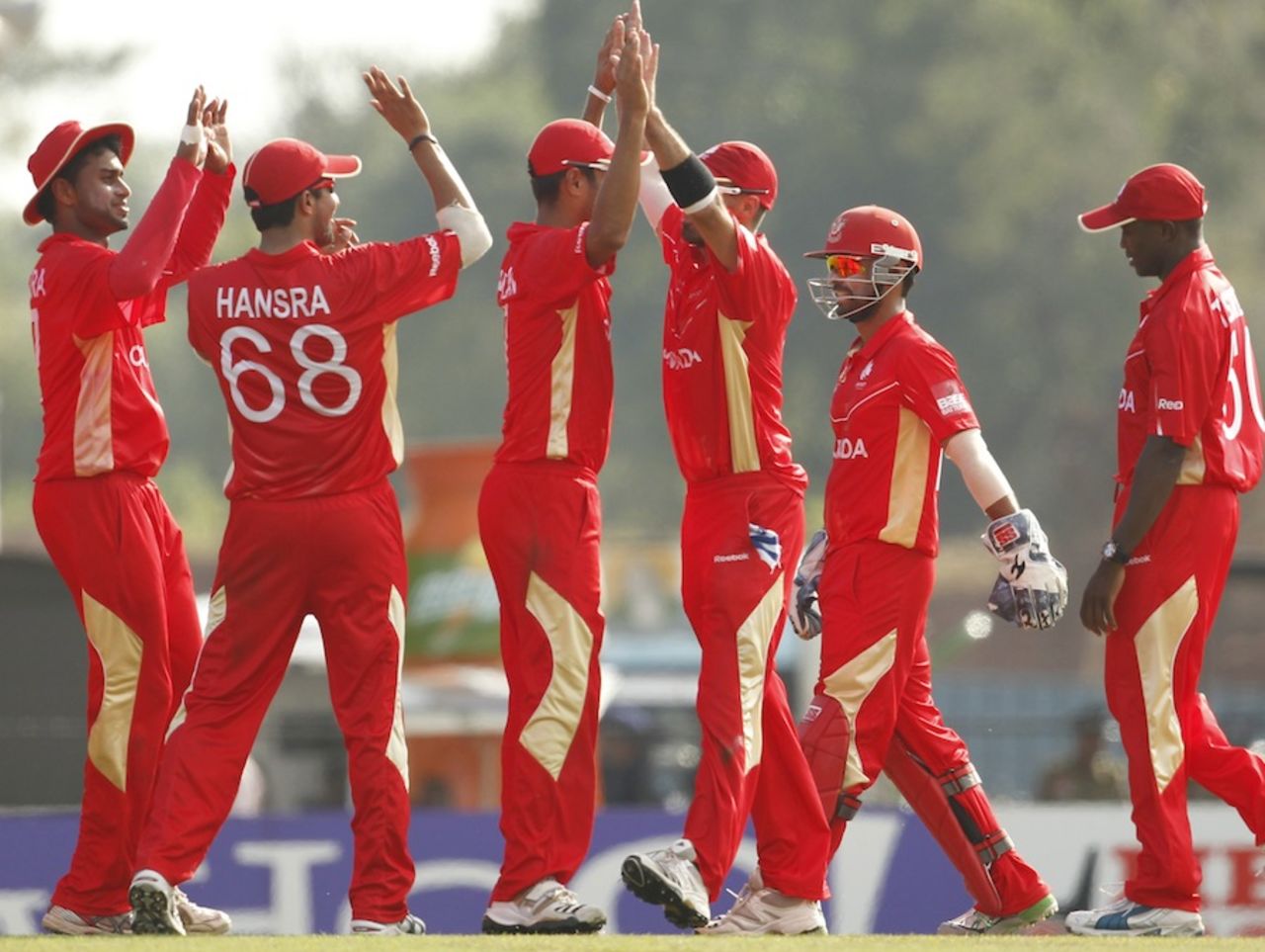 Canada celebrate a rare wicket, Sri Lanka v Canada, Group A, World Cup 2011, Hambantota, February 20, 2011