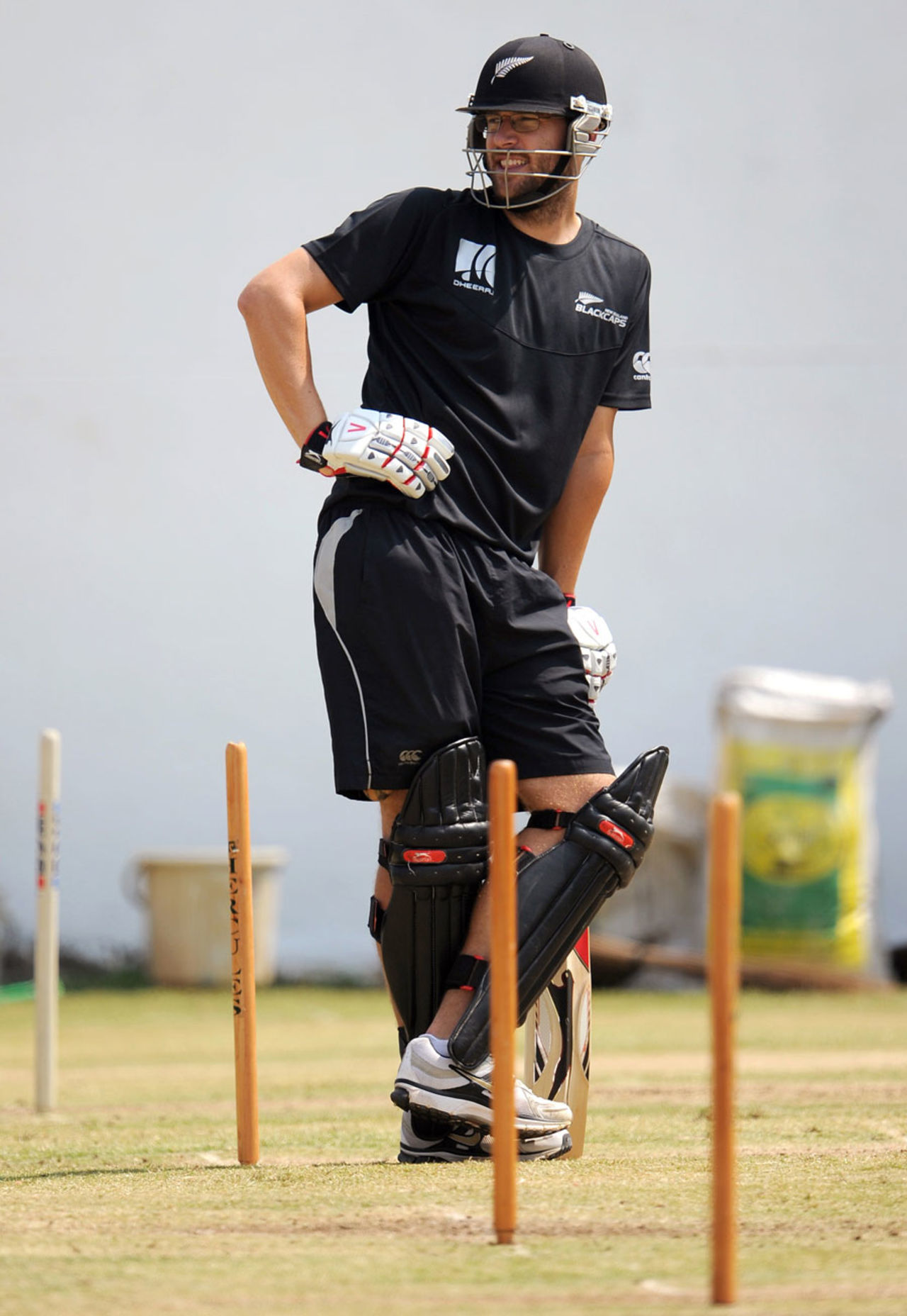 Daniel Vettori waits for his turn to bat during a practice session, Nagpur, February 24
