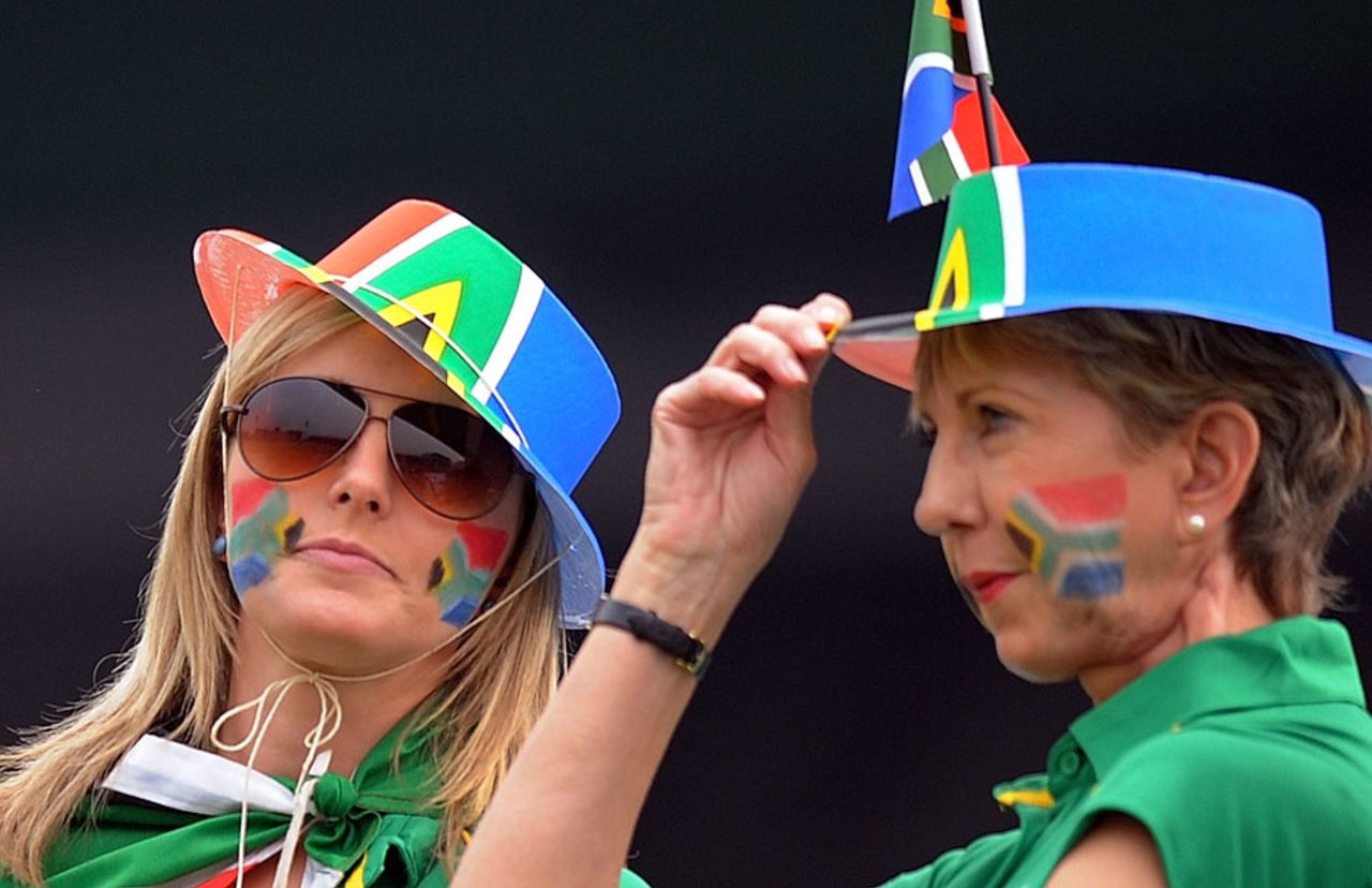 South African fans await the start of their team's opening World Cup game , South Africa v West Indies, World Cup, Group B, Delhi, February 24, 2011
