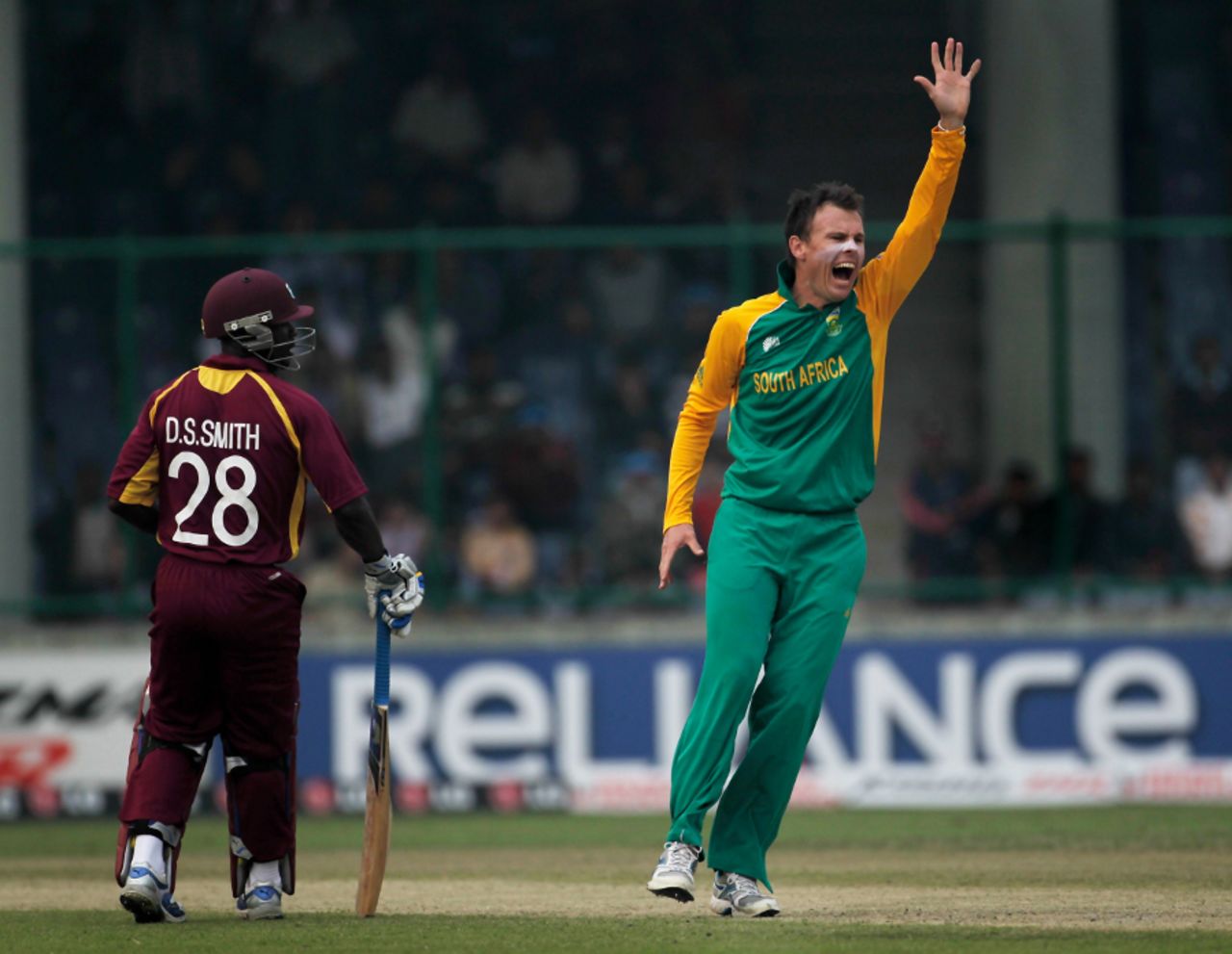Johan Botha launches a successful appeal against West Indies, South Africa v West Indies, World Cup, Group B, Delhi, February 24, 2011