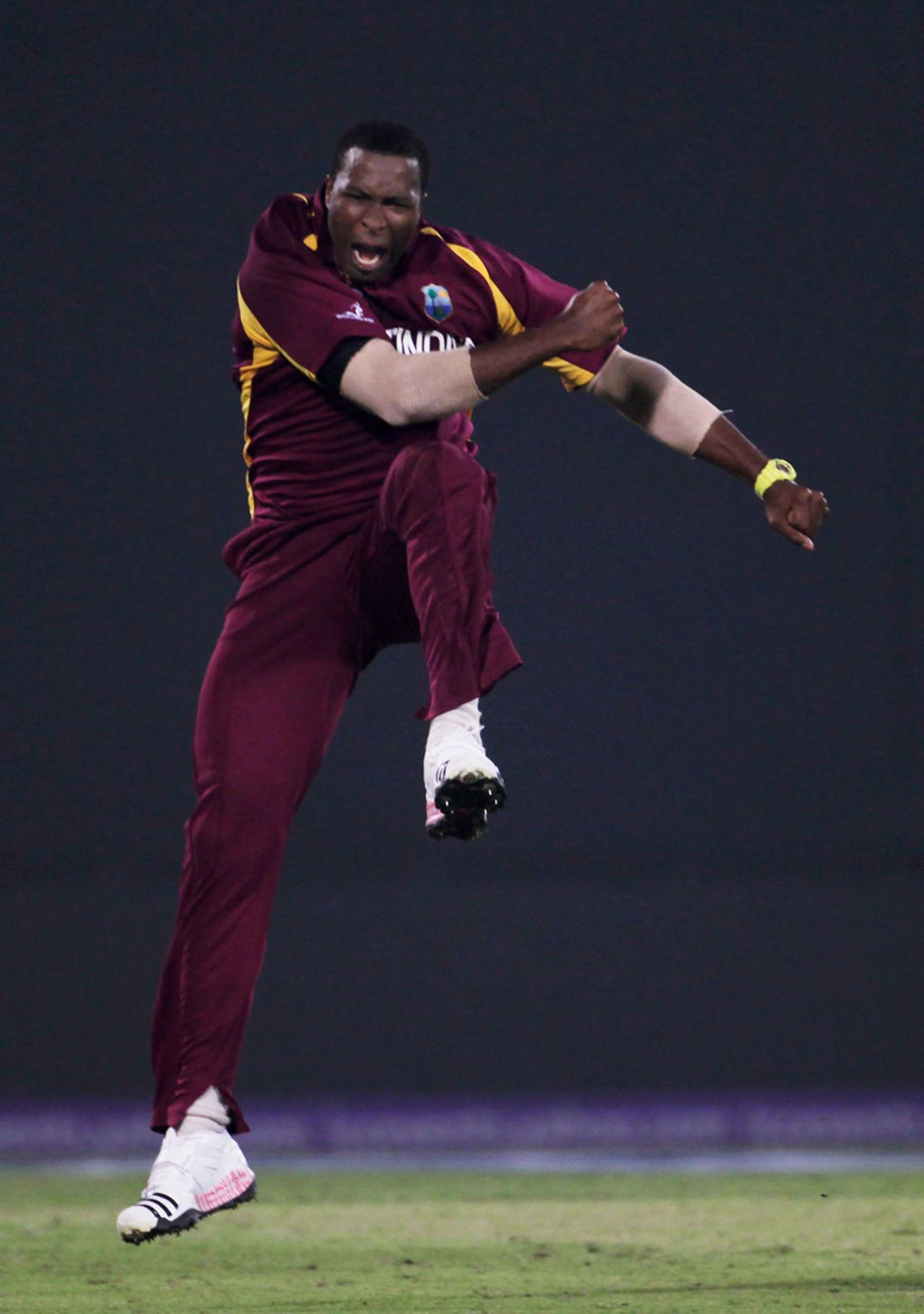 Kieron Pollard was ecstatic after dismissing Graeme Smith, South Africa v West Indies, World Cup, Group B, Delhi, February 24, 2011