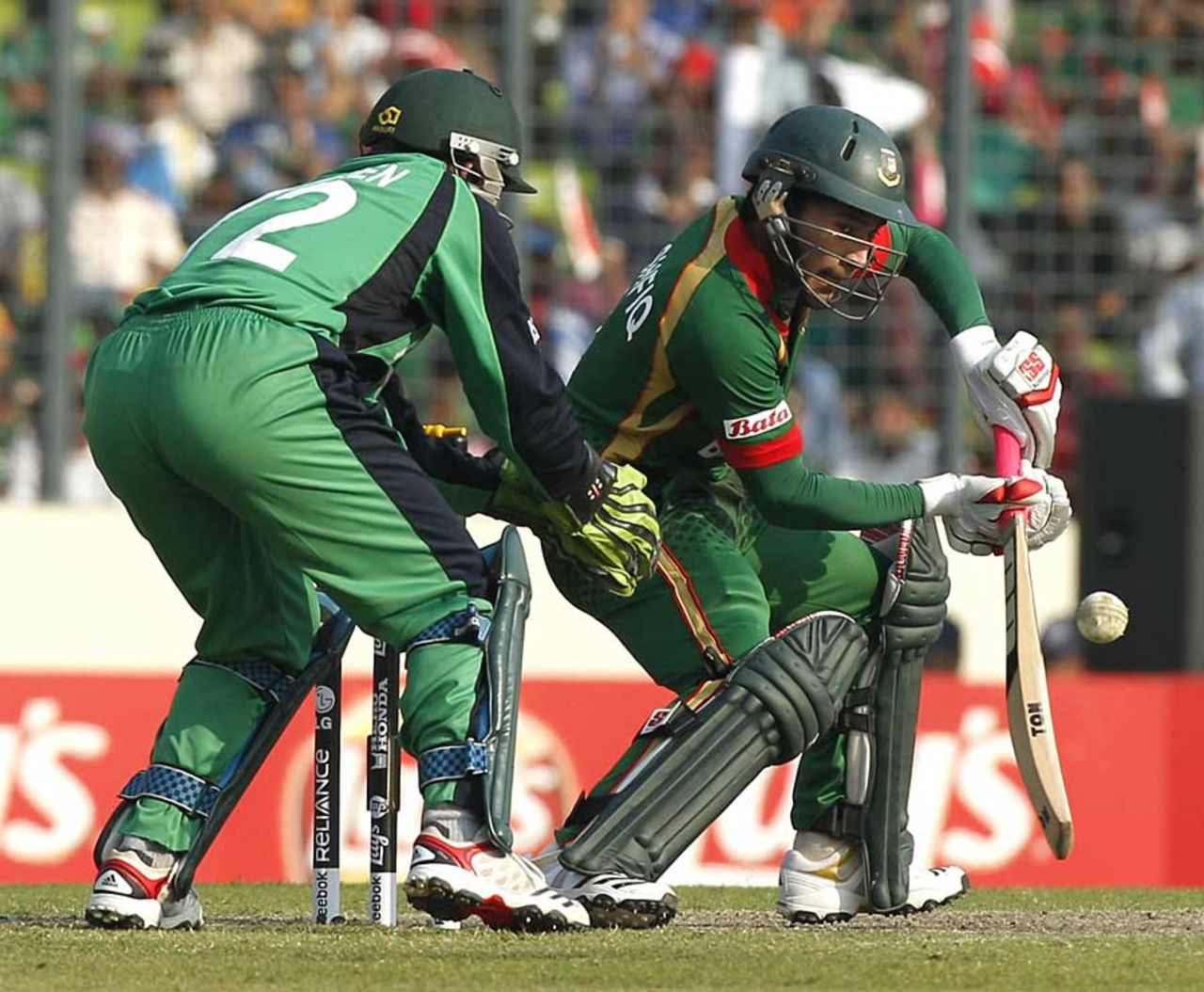 Mushfiqur Rahim ground his way to 36 before falling at a crucial moment, Bangladesh v Ireland, World Cup 2011, Mirpur, February 25, 2010
