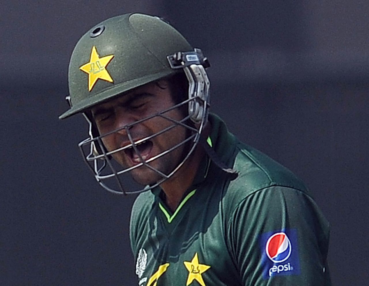 Ahmed Shehzad reacts after being dismissed for 13, Sri Lanka v Pakistan, World Cup, Group A, Colombo, February 26, 2011