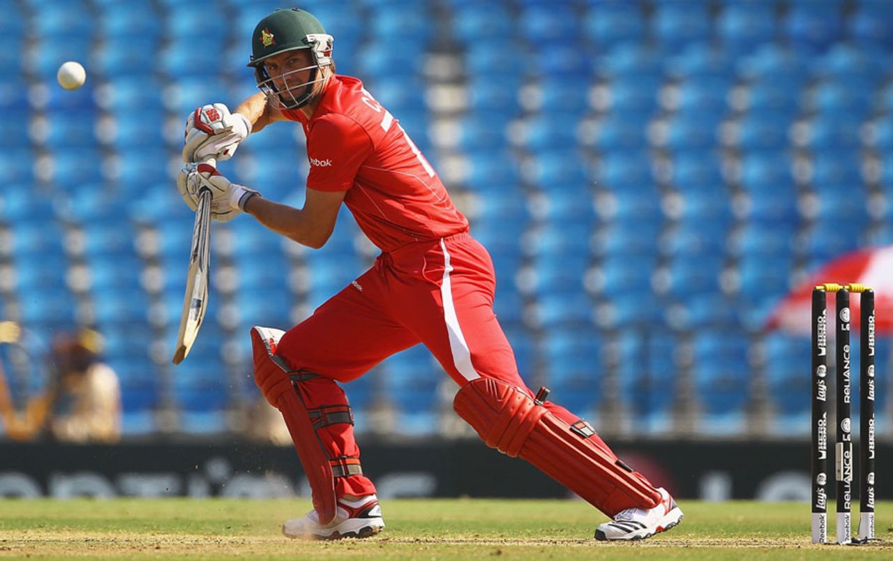 Craig Ervine glides the ball through the offside, Canada v Zimbabwe, World Cup, Group A, Nagpur, February 28, 2011 