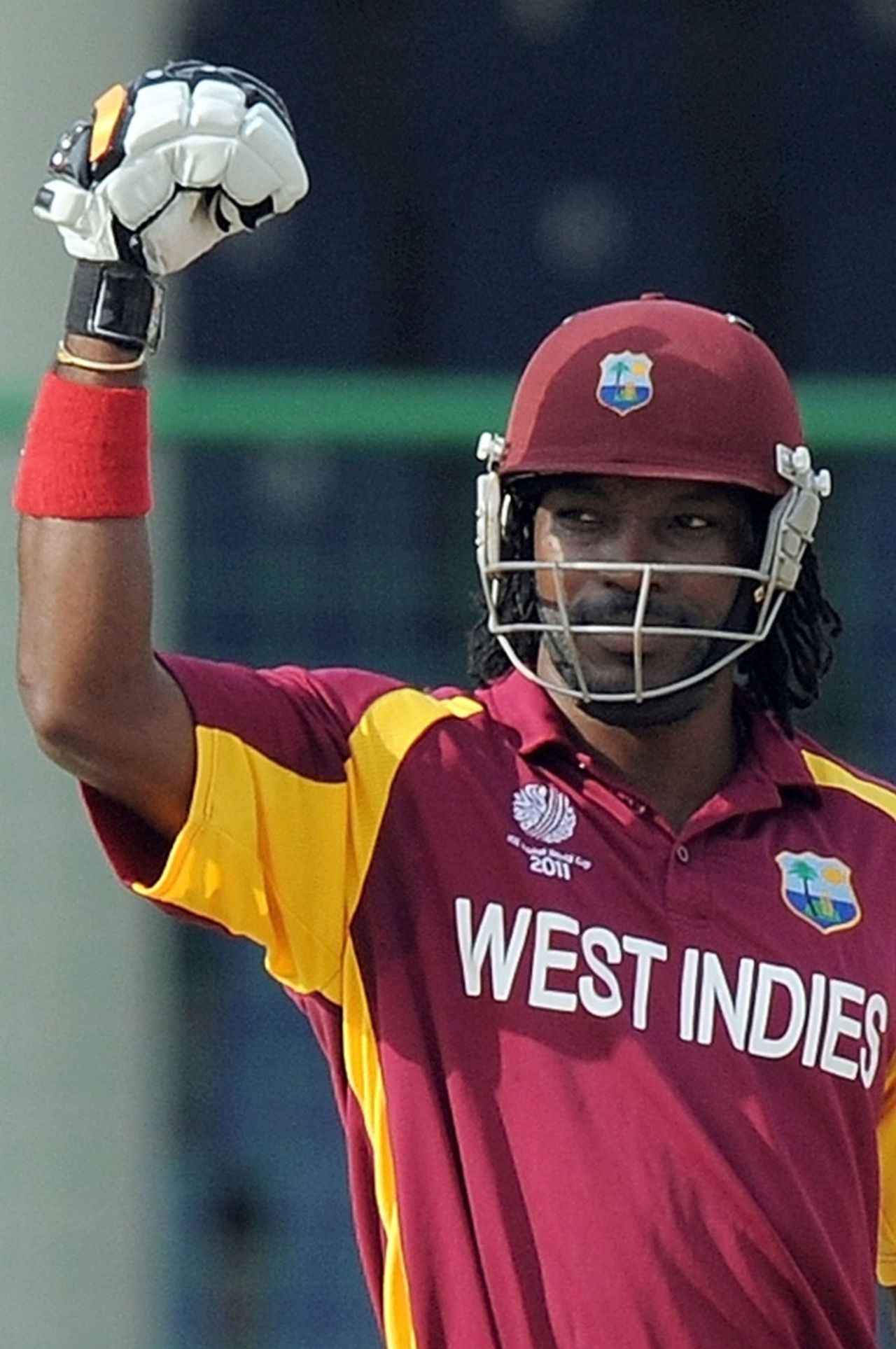 Chris Gayle top scored for West Indies with 80, Netherlands v West Indies, Group B, World Cup 2011, Delhi, February 28, 2011
