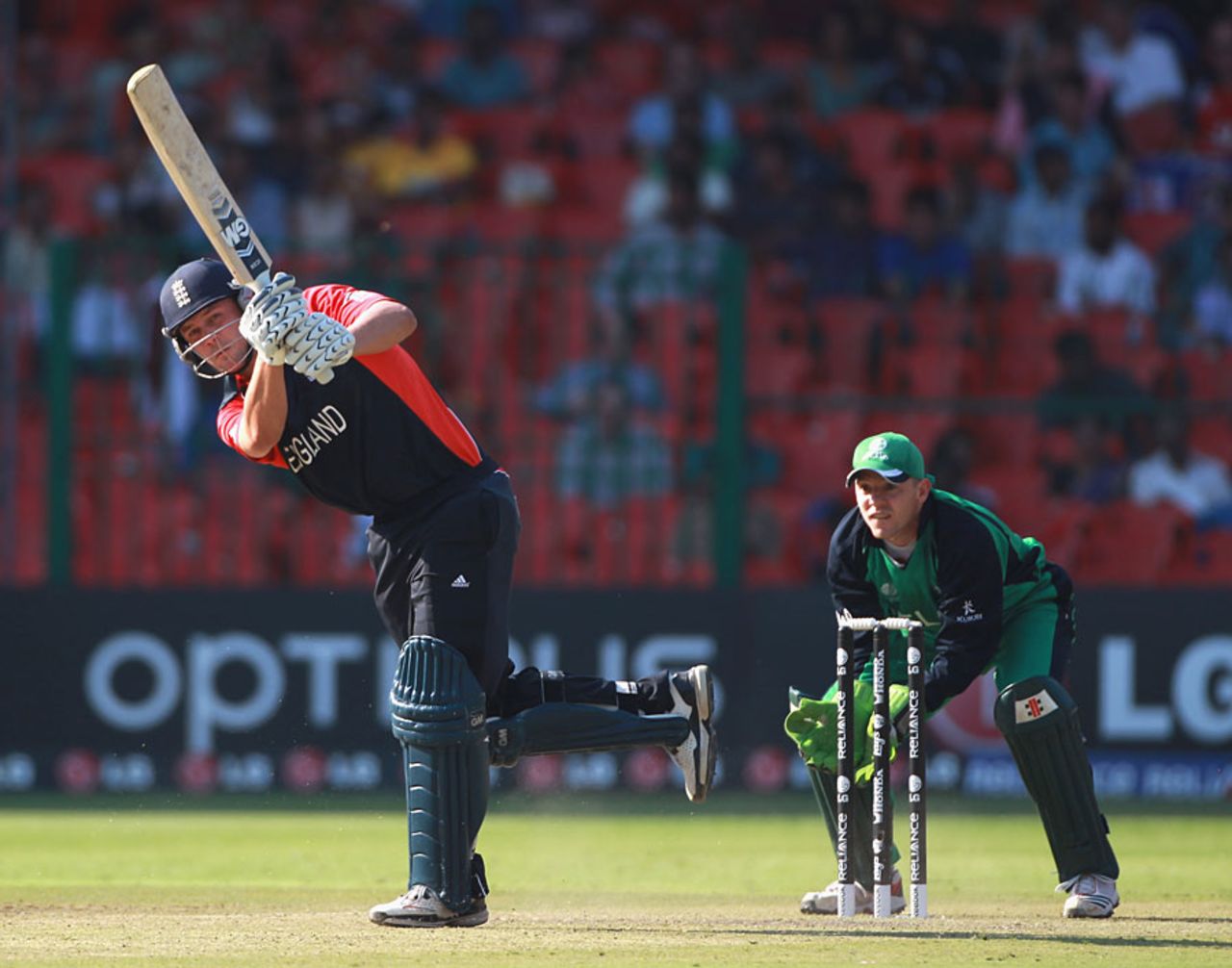 Jonathan Trott ticked along nicely as he reached 1000 ODIs run in equal-record time, England v Ireland, World Cup 2011, Bangalore, March 2, 2011