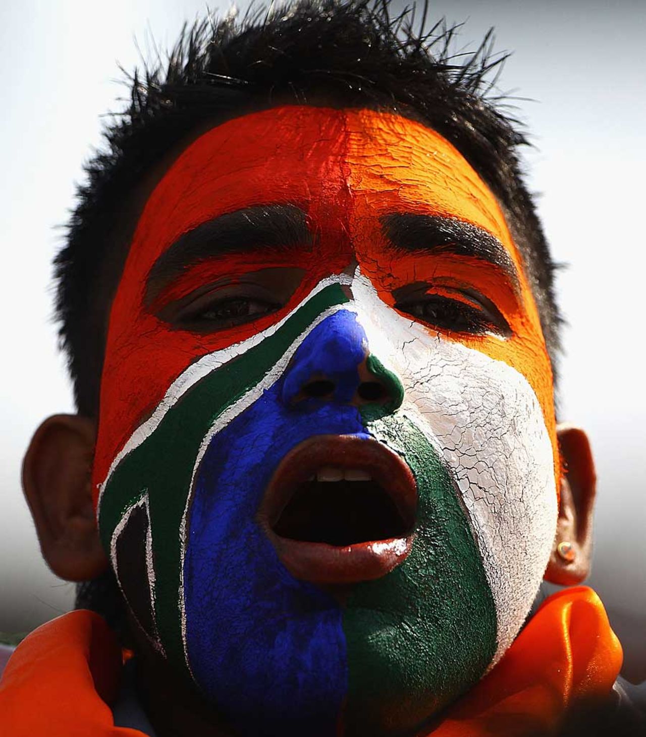 A fan watches South Africa take on Netherlands, Netherlands v South Africa, World Cup 2011, Mohali, March 3, 2011
