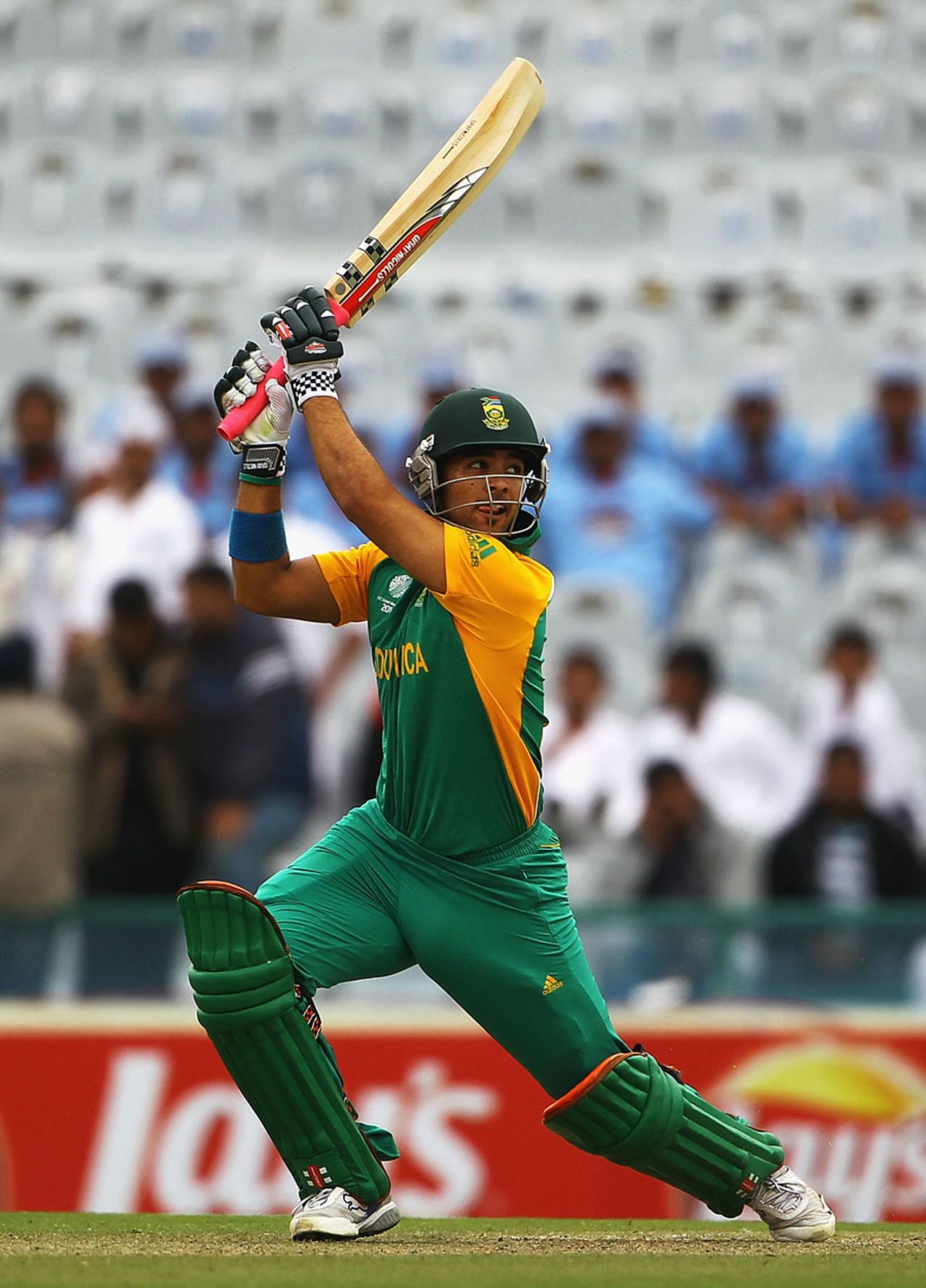 JP Duminy hits out during his 15-ball 40, Netherlands v South Africa, World Cup 2011, Mohali, March 3, 2011