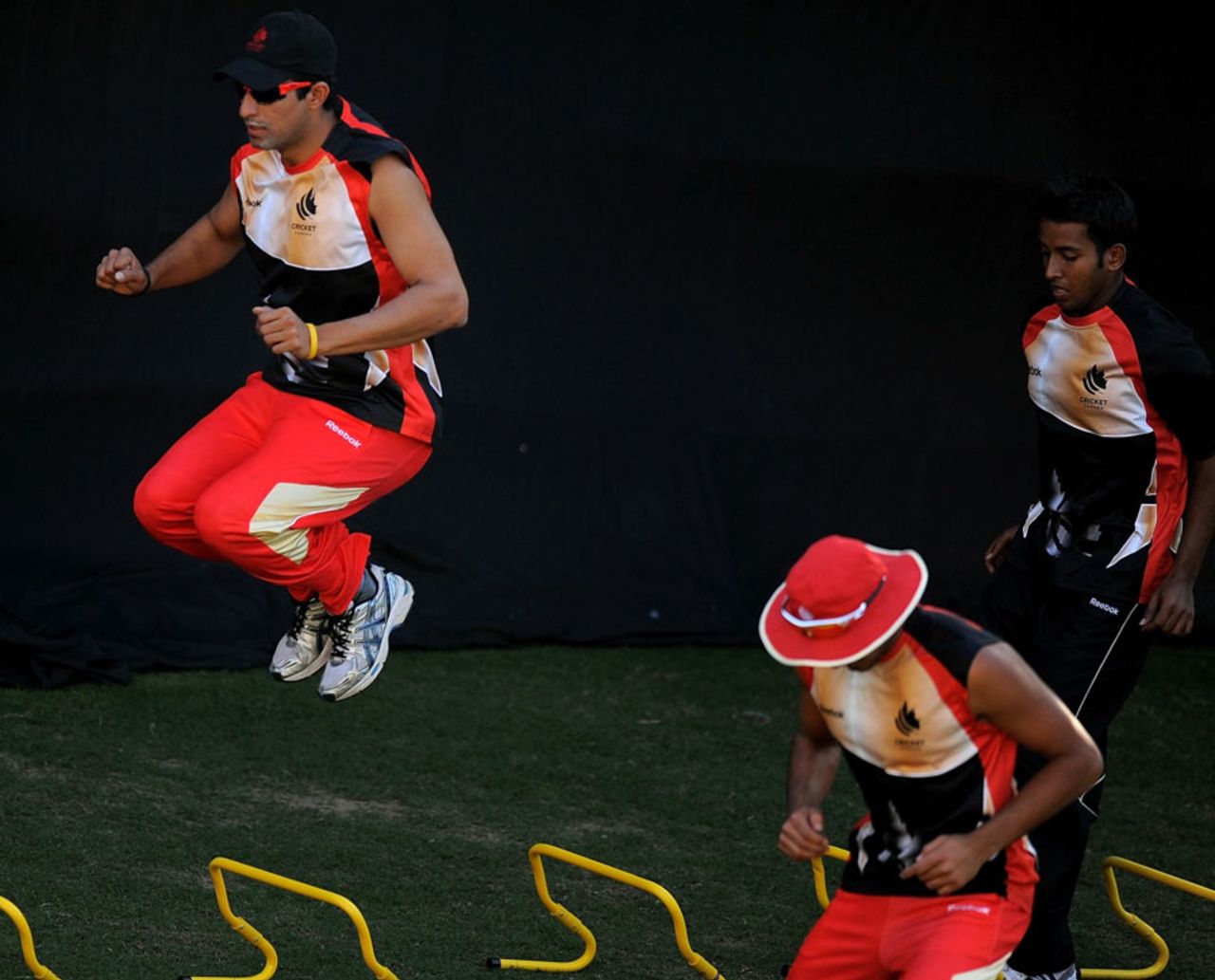Canada players warm-up during training, Delhi, March 6, 2011