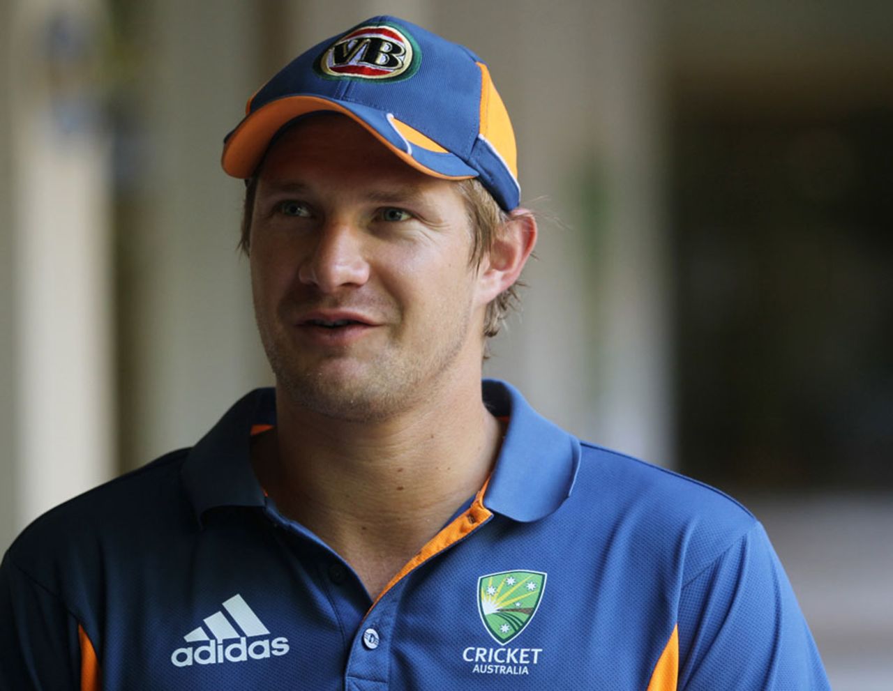 Shane Watson talks to the press, Bangalore, March 8, 2011