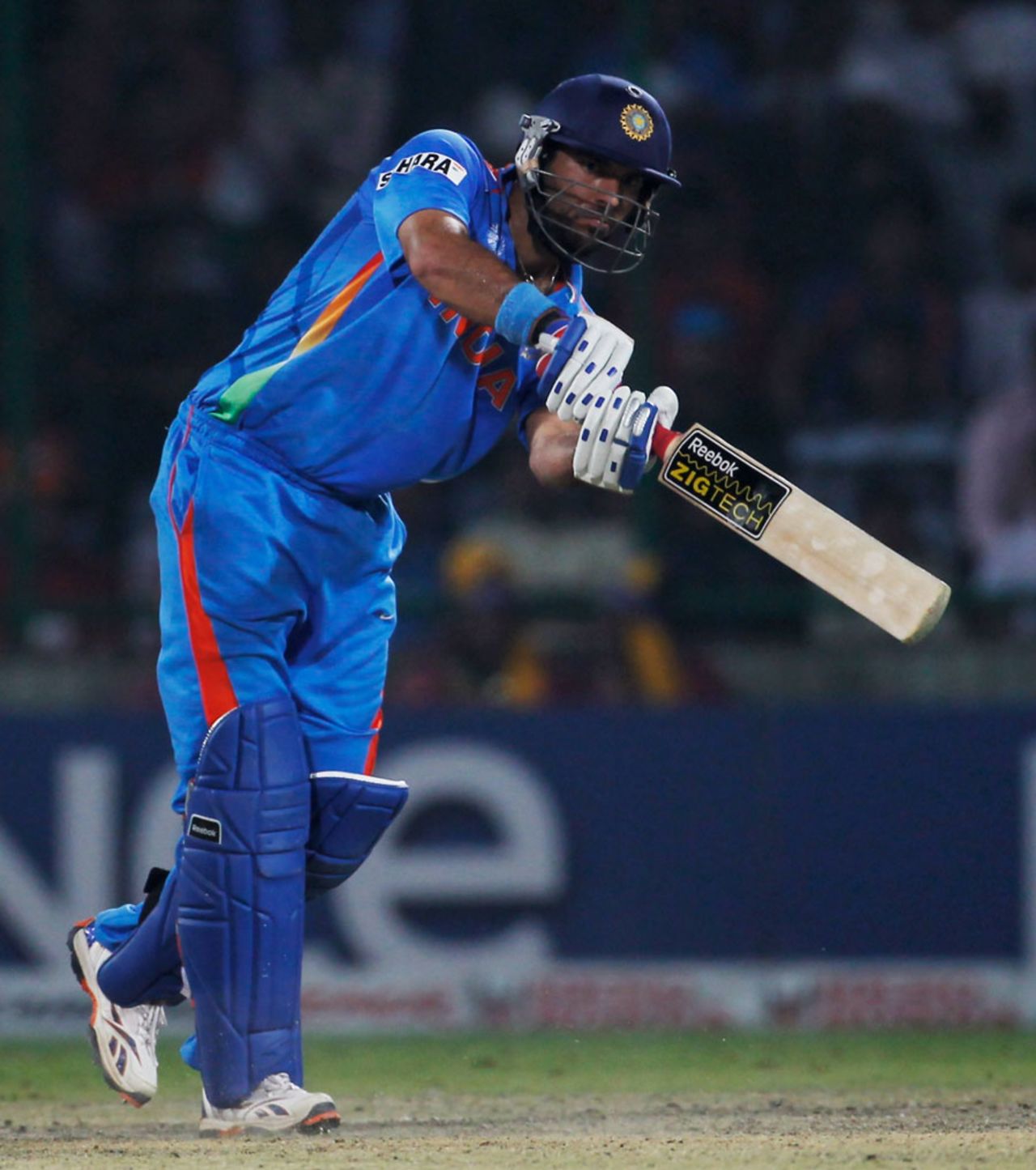 Yuvraj Singh comes down the wicket, India v Netherlands, Group B, World Cup, Delhi, March 9, 2011