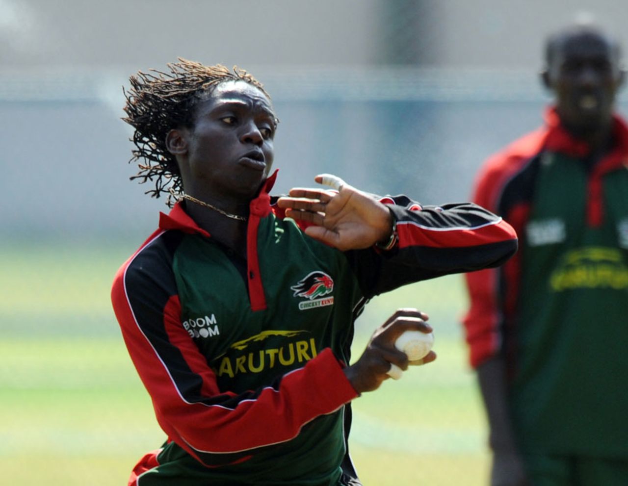 Nehemiah Odhiambo bowls in the nets at the National Cricket Academy, Bangalore, March 10, 2011
