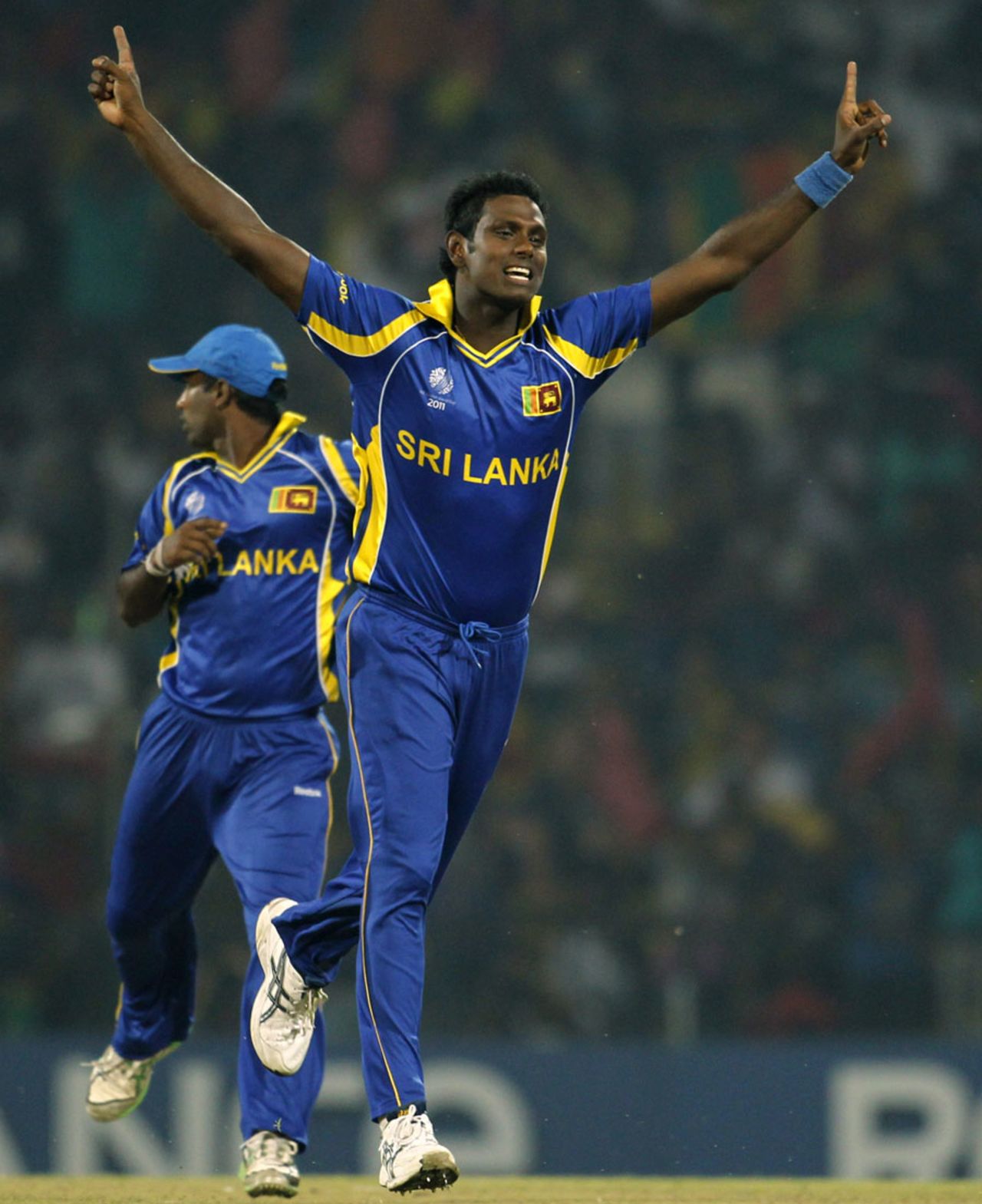Angelo Mathews celebrates the wicket of Tatenda Taibu, Sri Lanka v Zimbabwe, Group A, World Cup, Pallekele, March 10, 2011