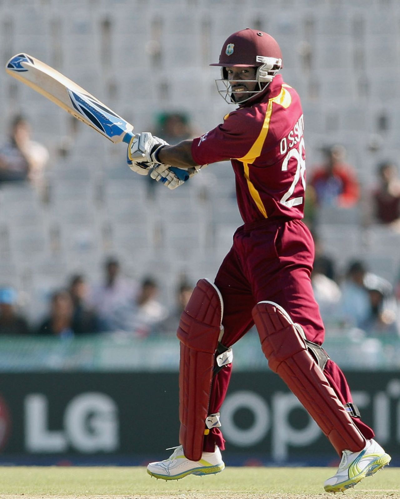 Devon Smith forces a shot through the off side, Ireland v West Indies, Group B, World Cup, Mohali, March 11, 2011