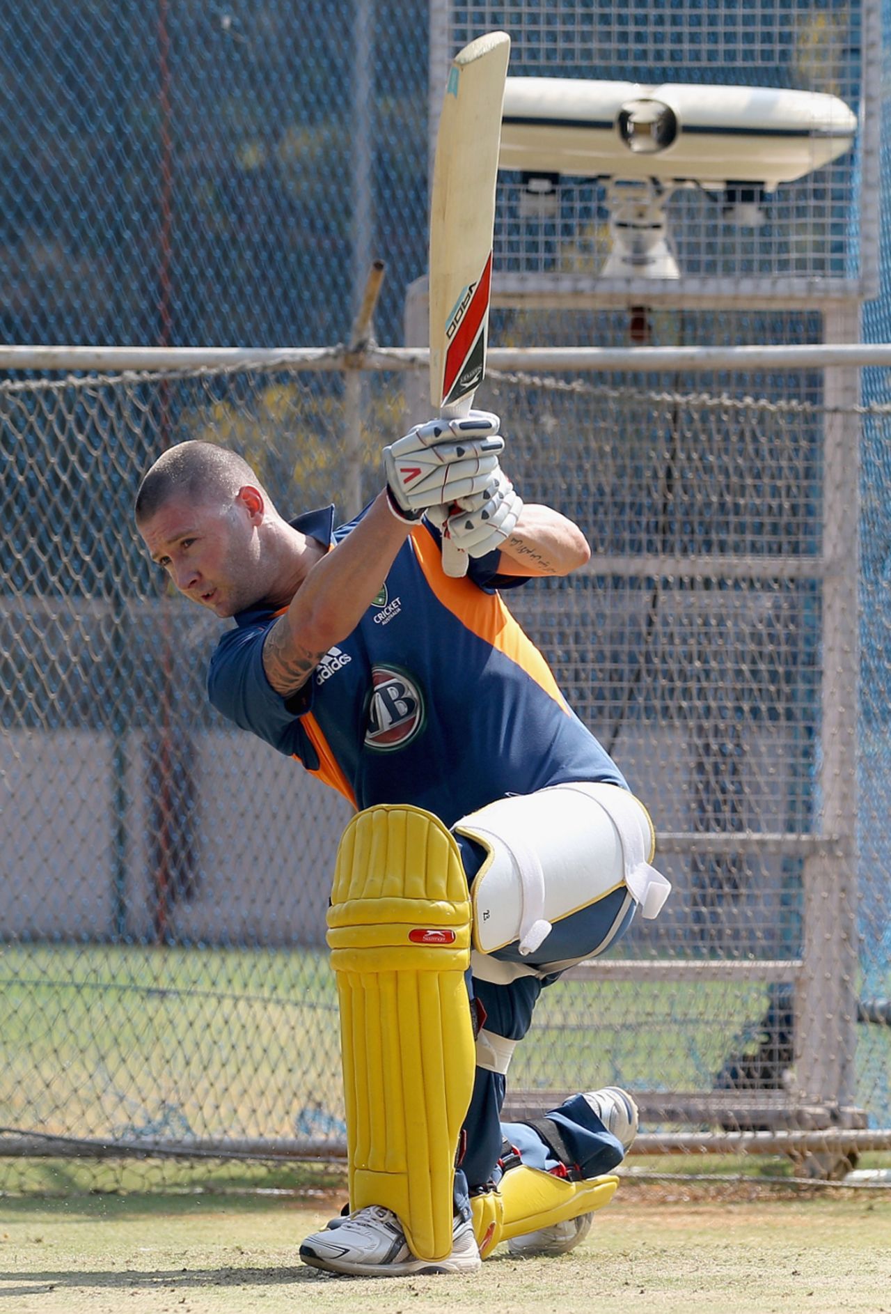 Michael Clarke in the nets ahead of Australia's game against Kenya, World Cup 2011, Bangalore, March 11 2011