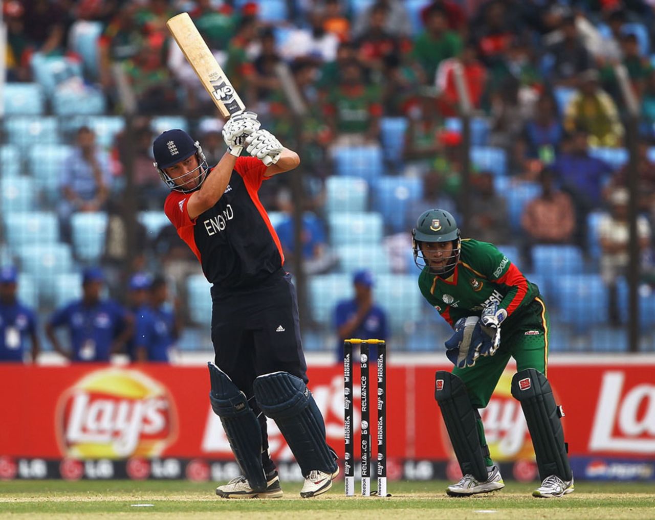 Jonathan Trott was typically strong through the leg-side during his vital innings, Bangladesh v England, Group B, World Cup, Chittagong, March 11, 2011