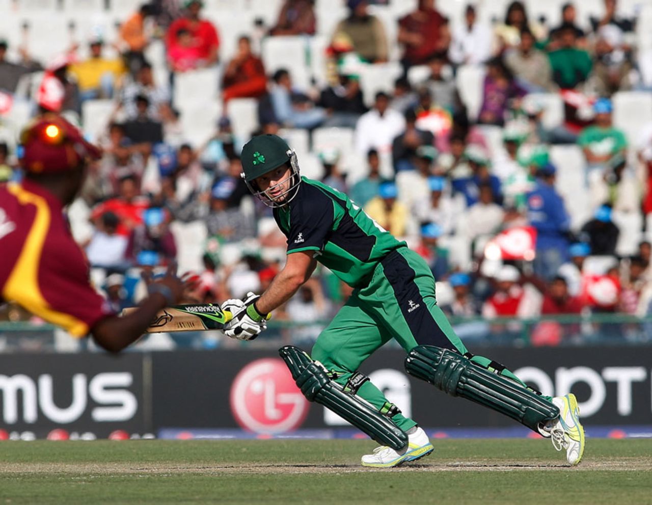 Ed Joyce picks a gap on the off side, Ireland v West Indies, Group B, World Cup, Mohali, March 11, 2011