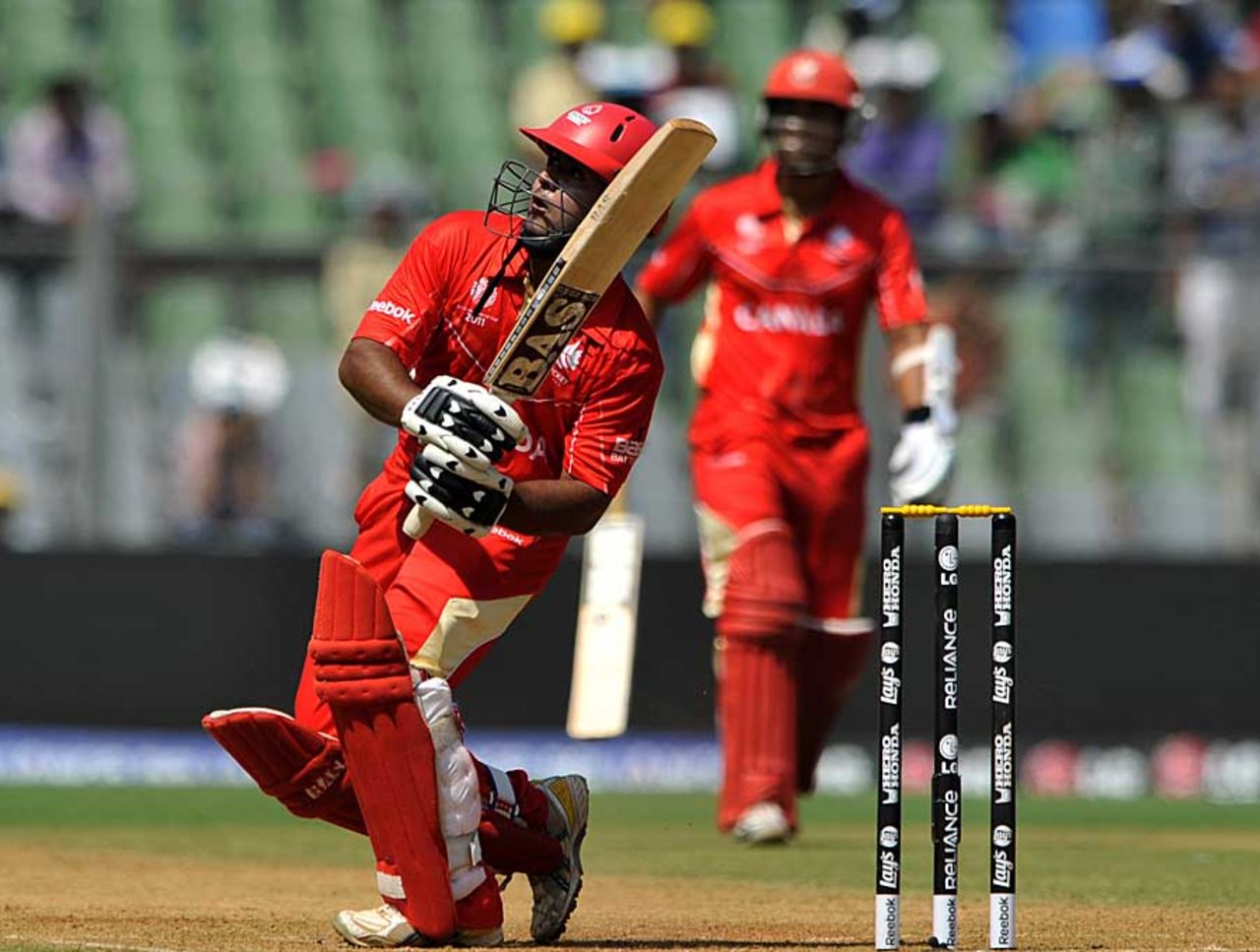 Hiral Patel played a brief, but attacking, innings, Canada v New Zealand, World Cup 2011, Group A, Mumbai, March 13 2011