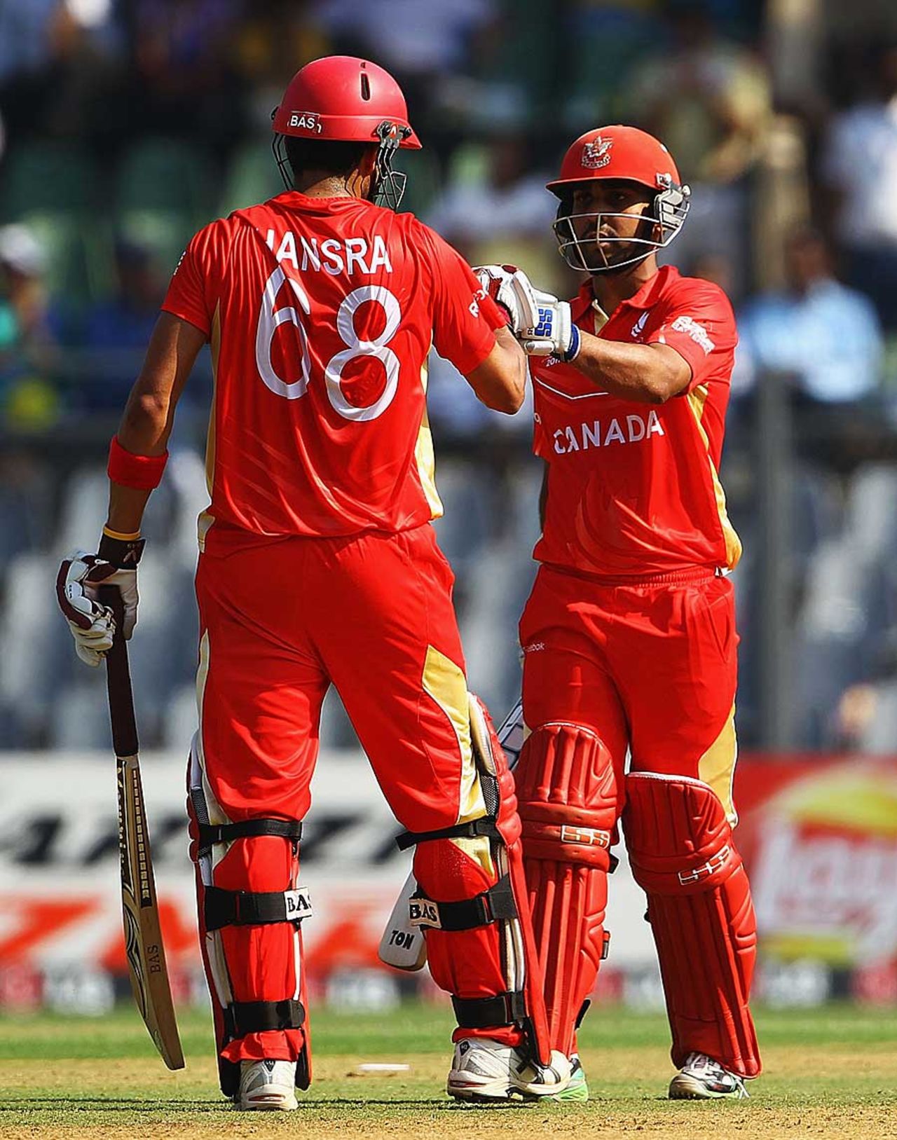 Ashish Bagai and Jimmy Hansra were involved in a century stand for the fourth wicket, Canada v New Zealand, World Cup 2011, Group A, Mumbai, March 13 2011