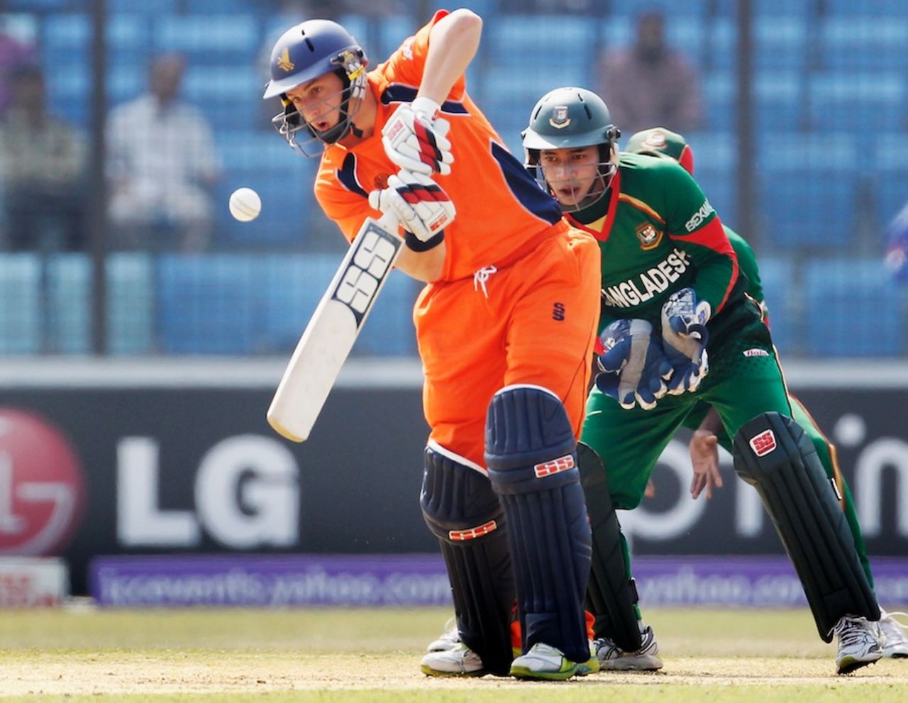 Wesley Barresi made 10 before he was dismissed lbw, Bangladesh v Netherlands, Group B, World Cup 2011, Chittagong, March 14, 2011