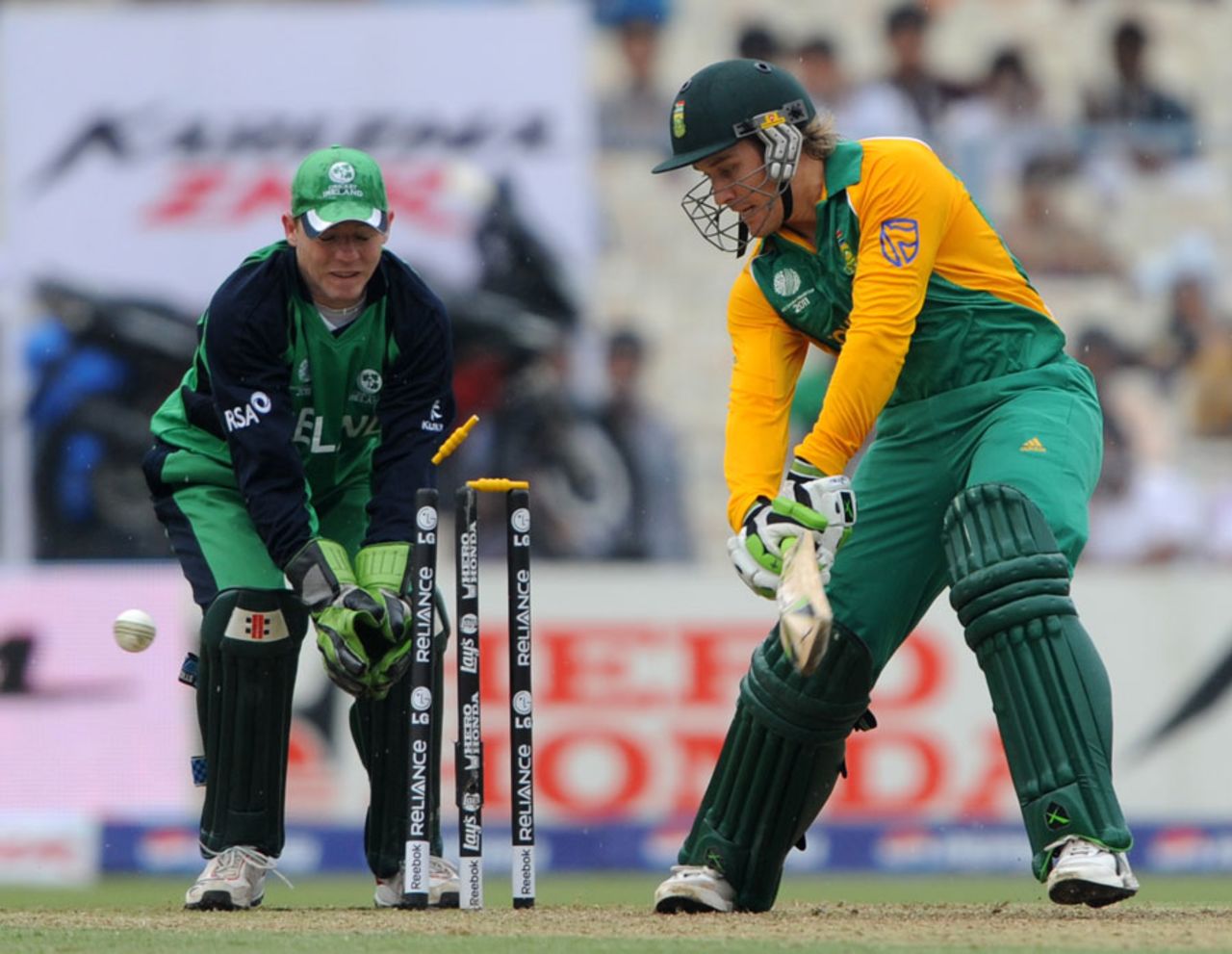 Morne van Wyk was bowled by George Dockrell for 42, Ireland v South Africa, Group B, World Cup, Kolkata, March 15, 2011