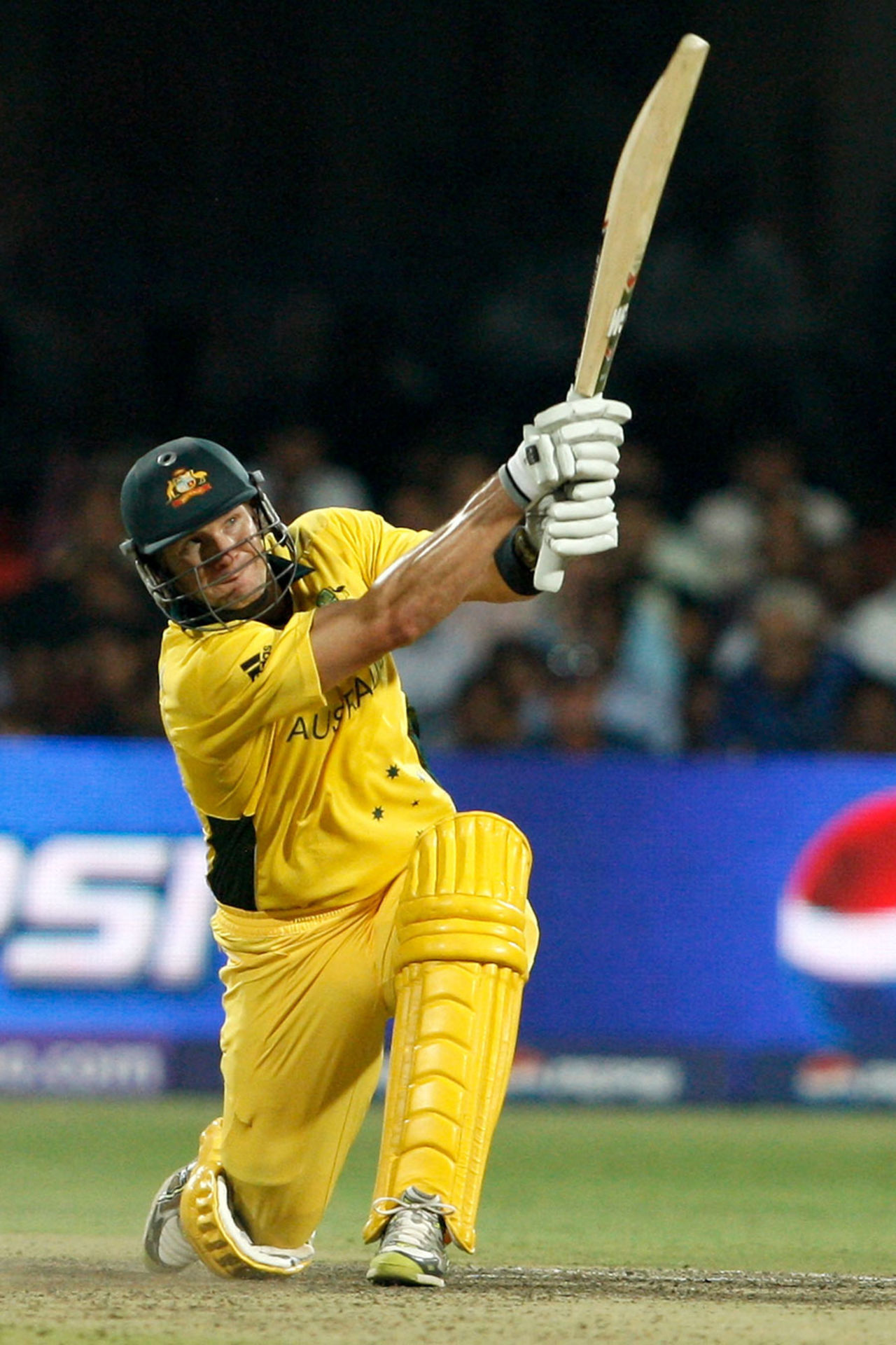 Shane Watson plays the slog-sweep, Australia v Canada, Group A, World Cup, Bangalore, March 16, 2011