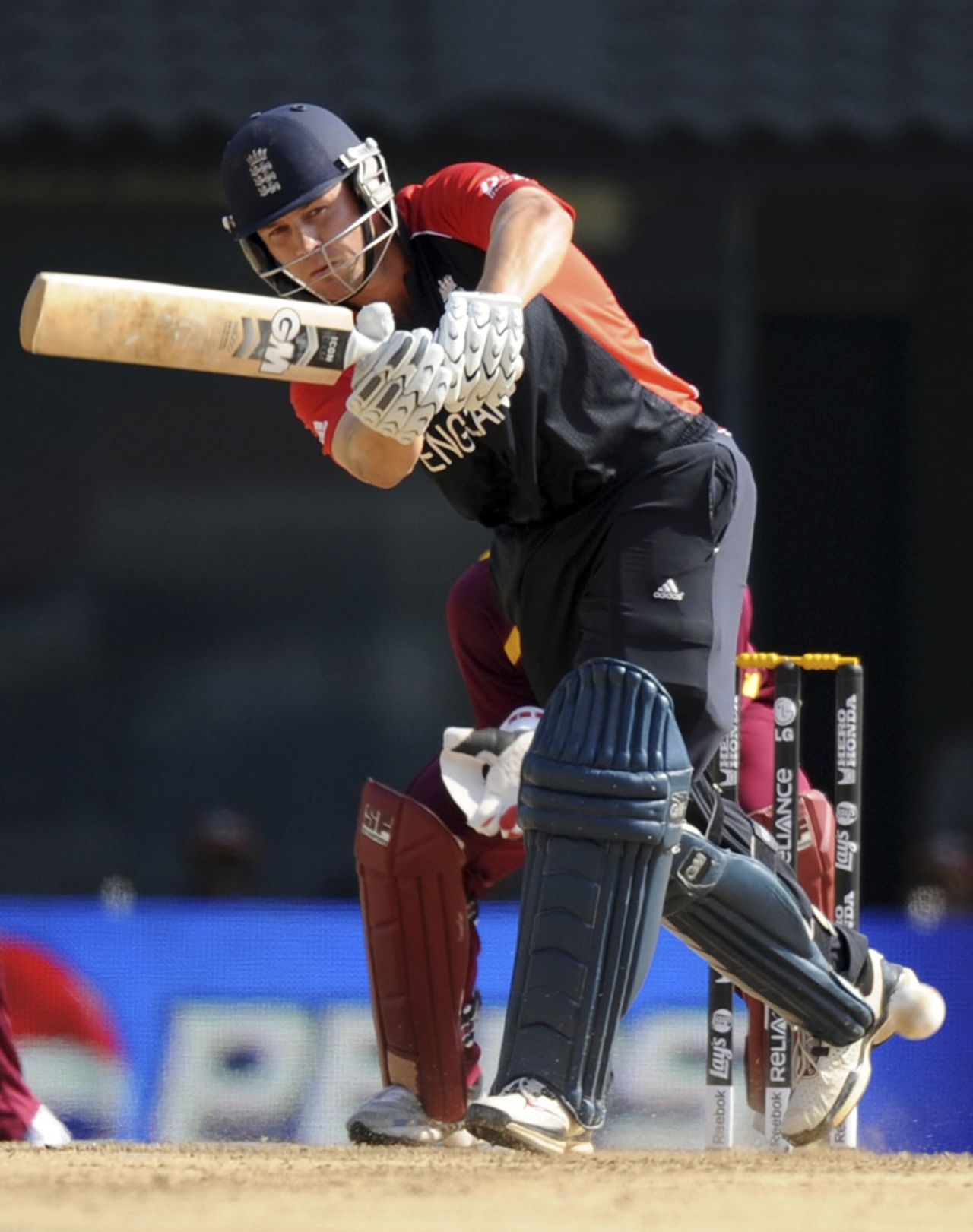 Jonathan Trott was prolific through the leg-side during his 38-ball 47, England v West Indies, World Cup, Group B, March 17, 2011