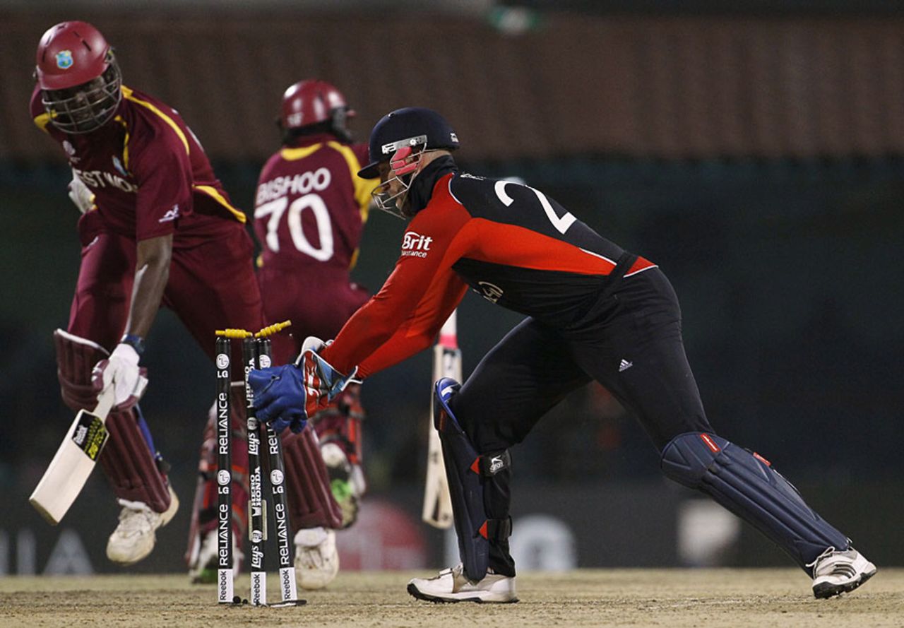 The stunning victory completed when Sulieman Benn was run out to complete a collapse of four wickets for three runs, England v West Indies, World Cup, Group B, March 17, 2011