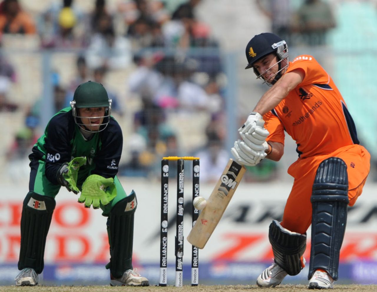 Ryan ten Doeschate drives through the off side, Ireland v Netherlands, World Cup 2011, Group B, March 18, 2011