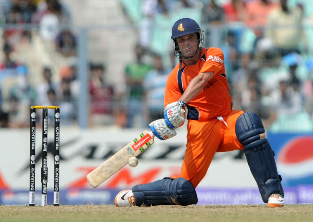 Peter Borren lifts the ball during his innings of 84, Ireland v Netherlands, World Cup 2011, Group B, March 18, 2011