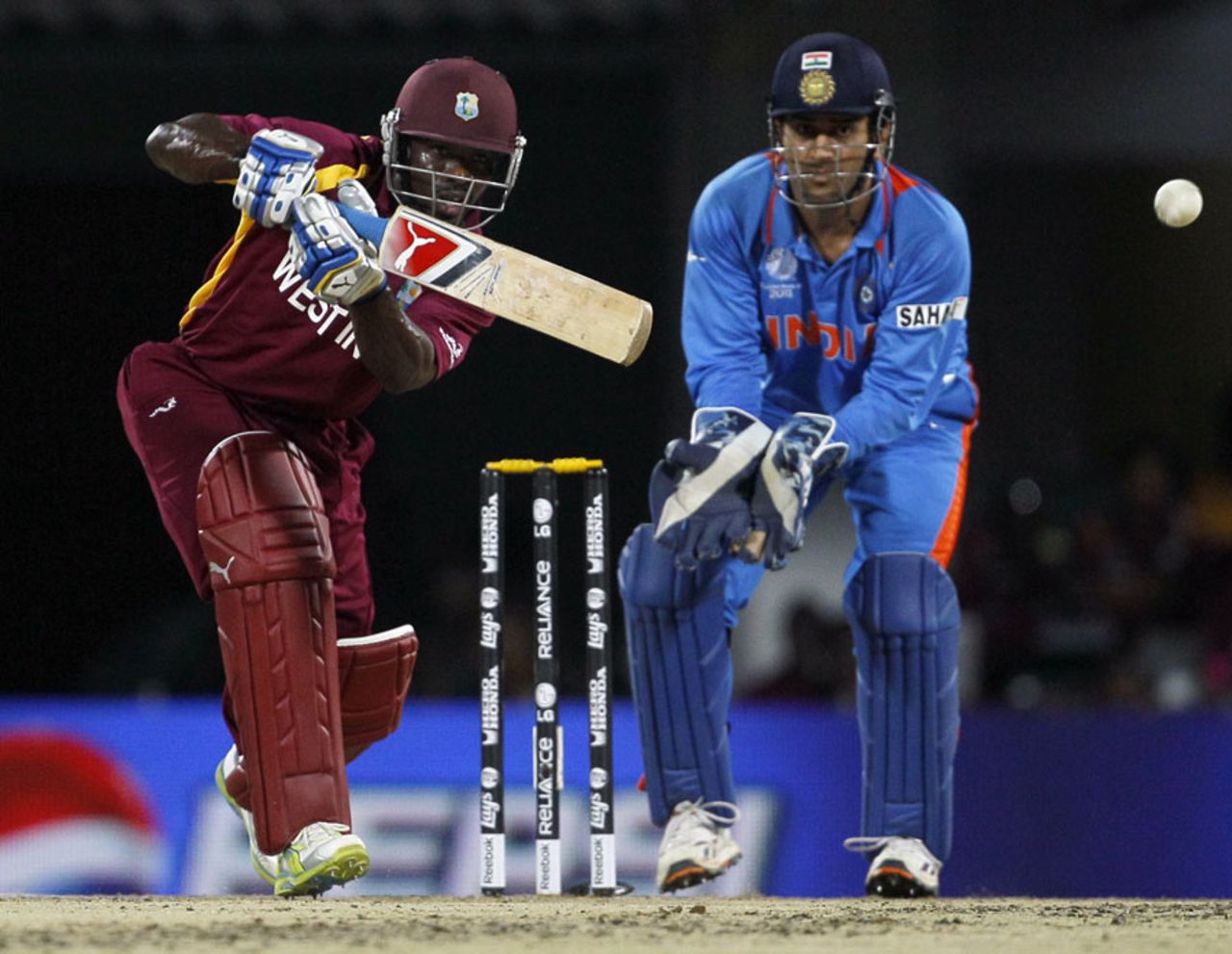 Devon Smith plays one to the off side, India v West Indies, Group B, World Cup 2011, March 20, 2011