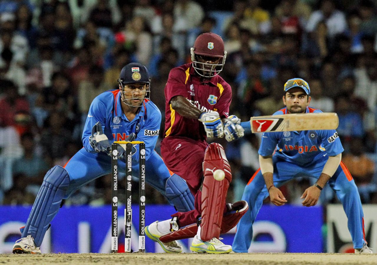 Devon Smith looks to sweep, India v West Indies, Group B, World Cup 2011, March 20, 2011