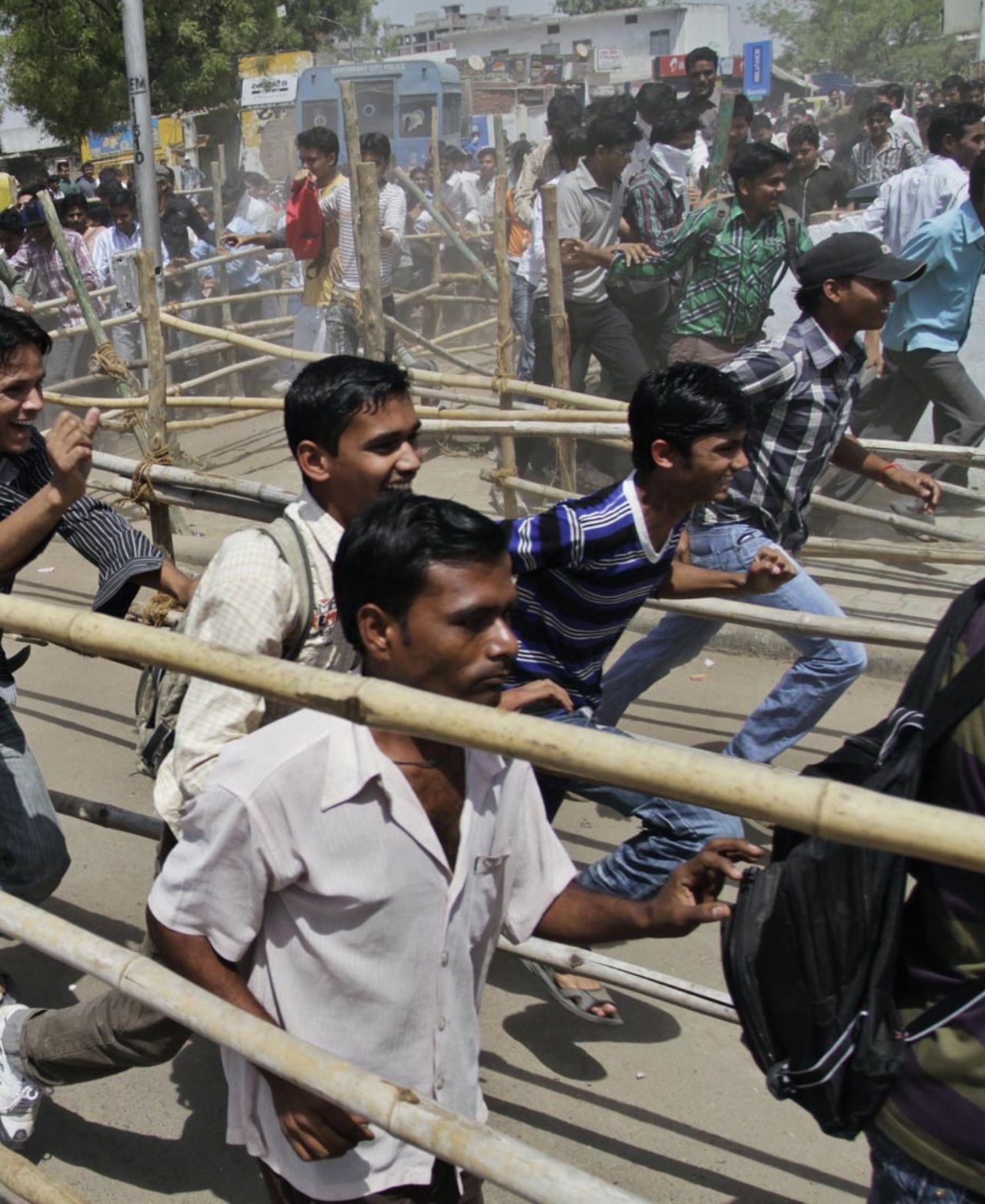 Fans rush to buy tickets for the India-Australia quarter-final at the Sardar Patel stadium, Ahmedabad, March 21, 2010