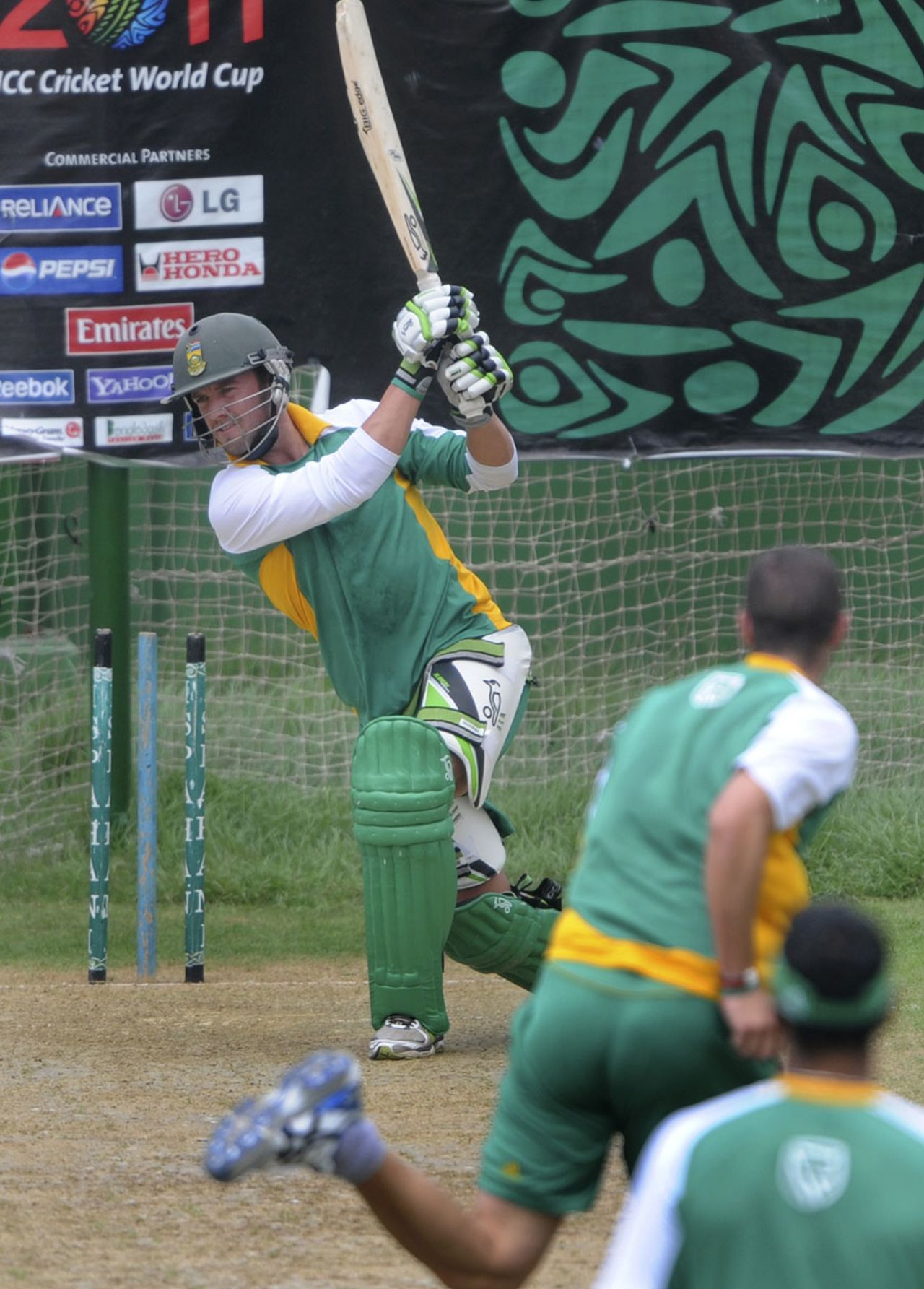 AB de Villiers has a hit in the nets, Dhaka, March 23, 2011