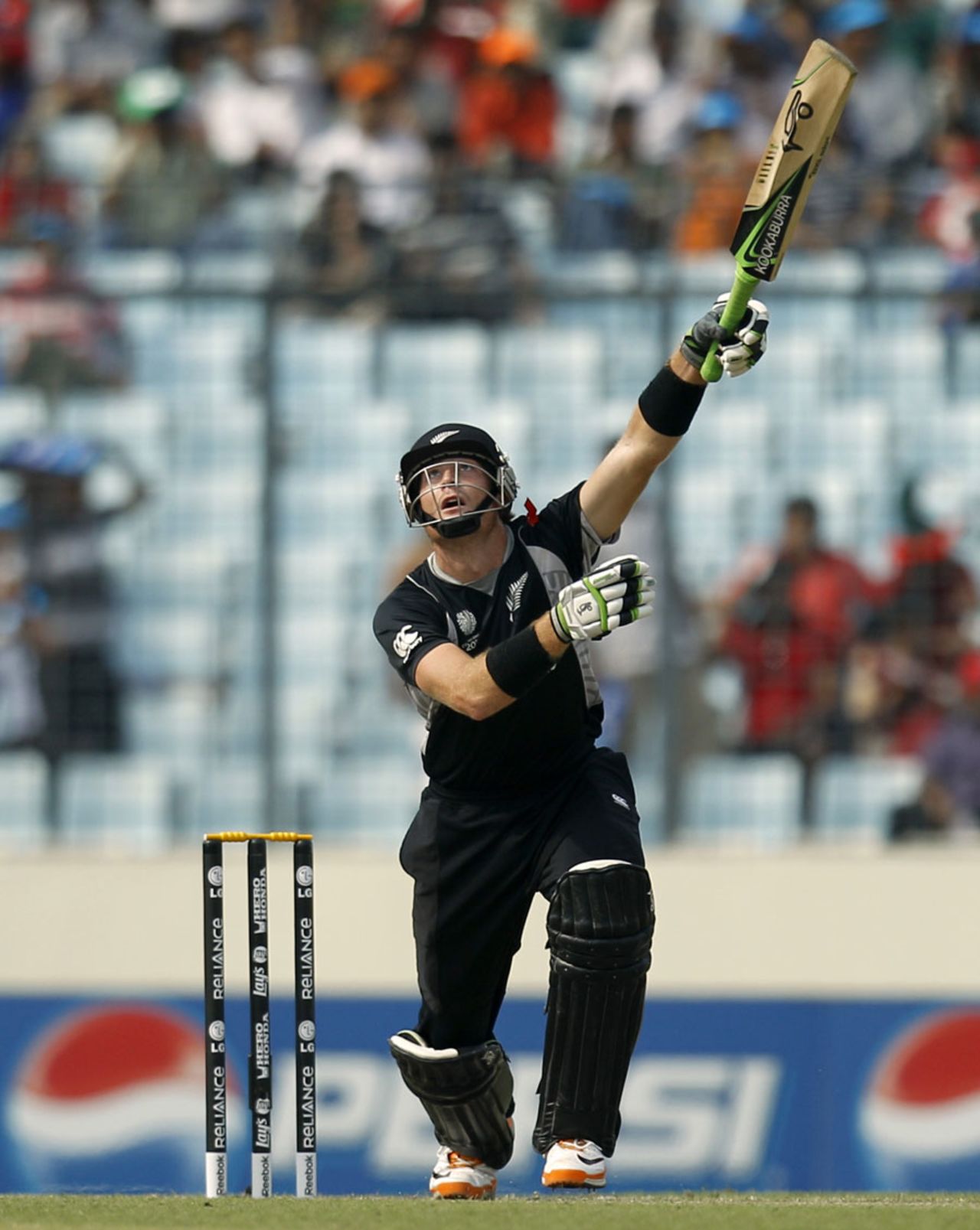 Martin Guptill was dismissed cheaply after miscuing, New Zealand v South Africa, 3rd quarter-final, Mirpur, World Cup 2011, March 25, 2011