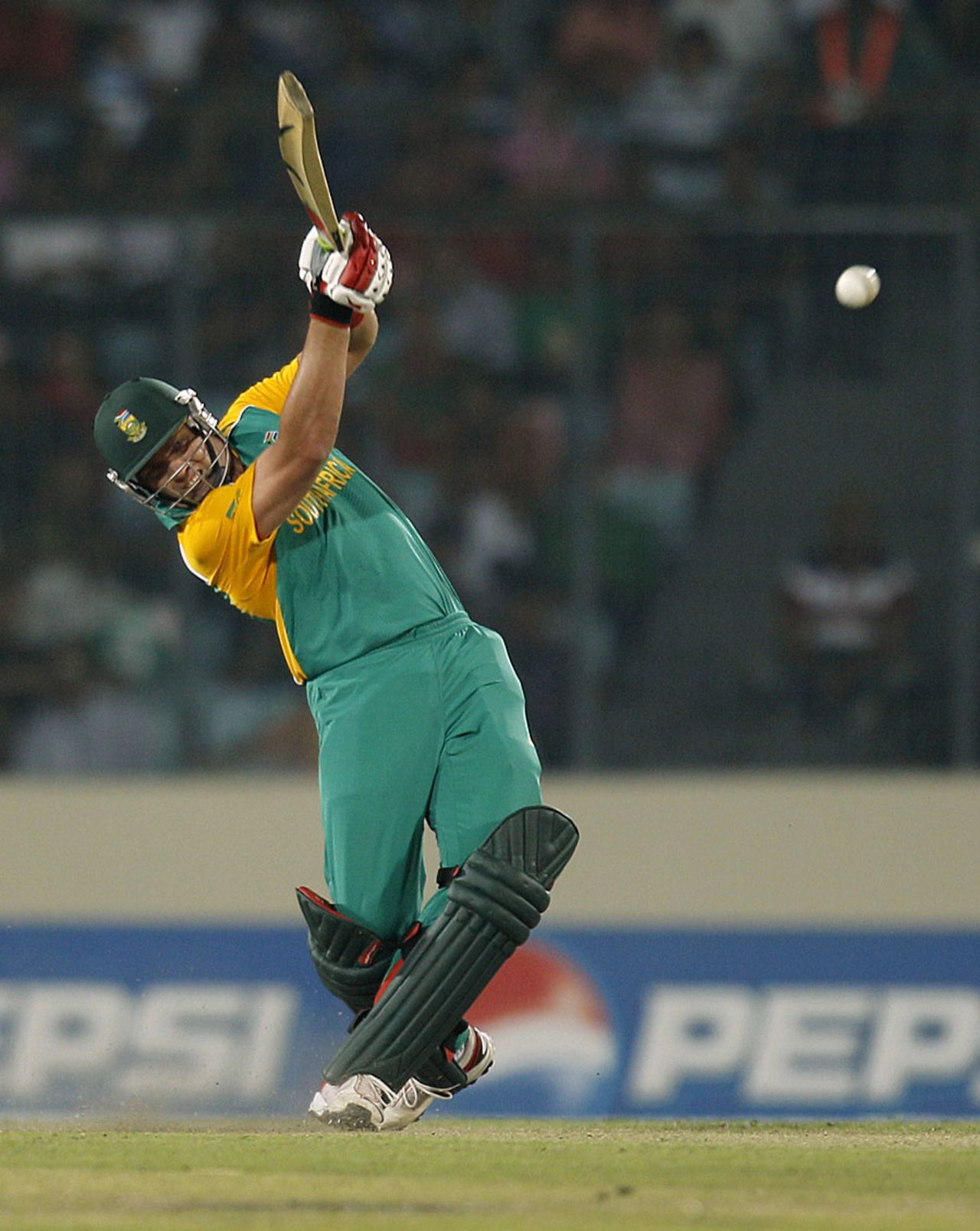 Jacques Kallis lifts the ball down the ground, New Zealand v South Africa, 3rd quarter-final, Mirpur, World Cup 2011, March 25, 2011