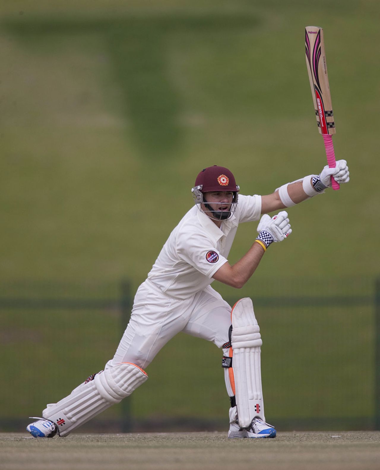 Stephen Peters plays an expansive drive, MCC v Nottinghamshire, 2nd day, Abu Dhabi, March 28, 2011