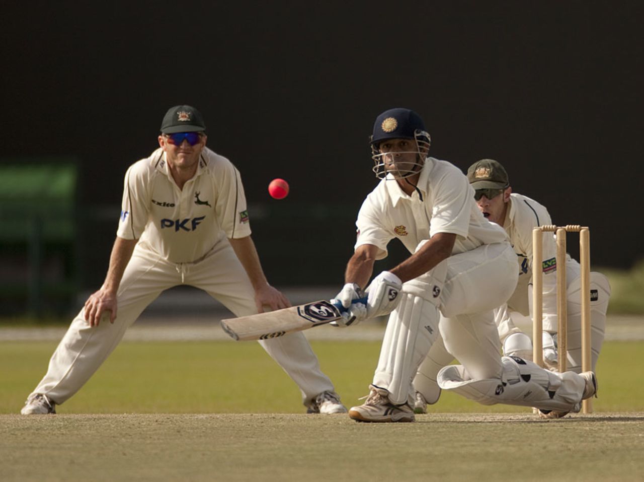 Rahul Dravid scored the first hundred of the English domestic season, MCC v Nottinghamshire, 3rd day, Abu Dhabi, March 29, 2011
