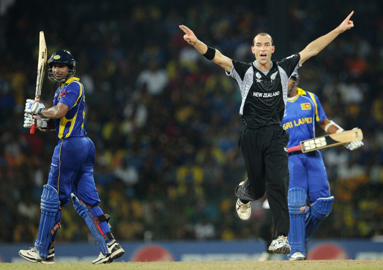 When Andy McKay removed Kumar Sangakkara for 54, New Zealand were back in the game, Sri Lanka v New Zealand, 1st semi-final, World Cup 2011, Colombo, March 29, 2011